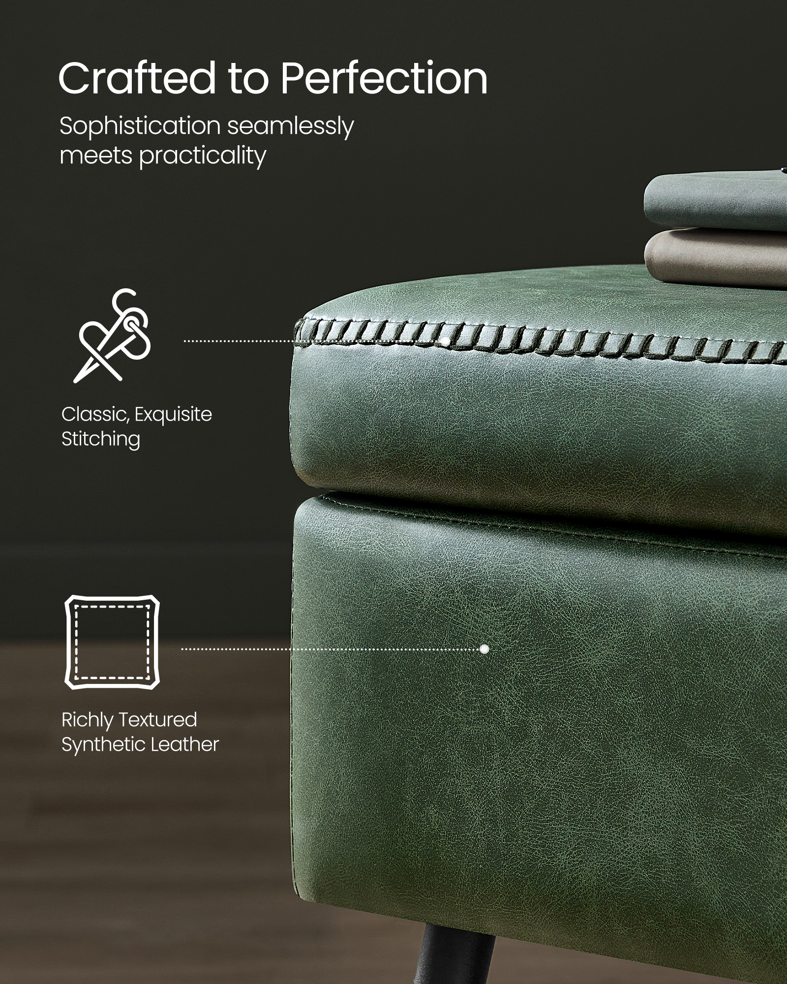 PU Leather Storage Ottoman Bench, picture 4 of 4
