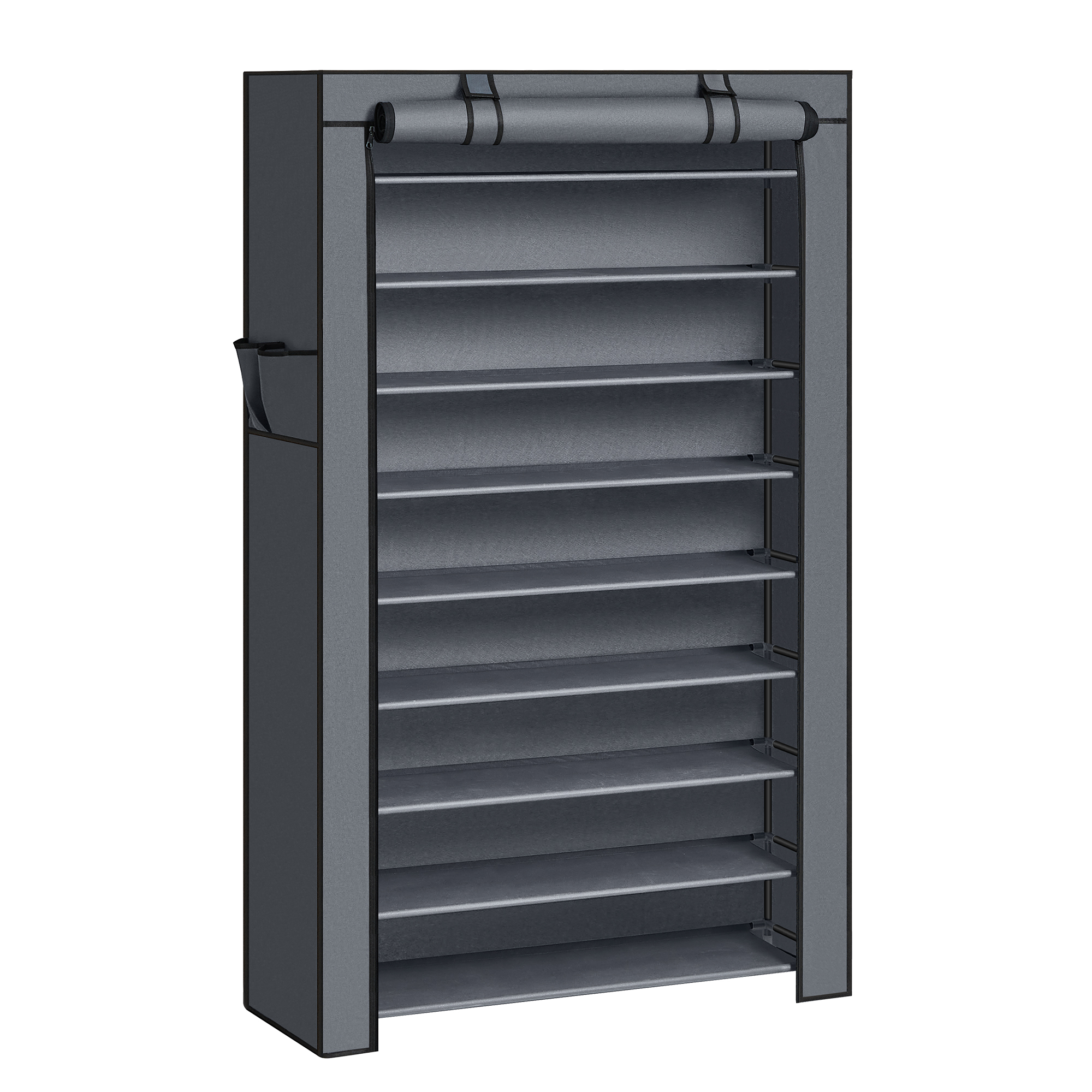 SONGMICS 10-Tier Shoe Rack With Cover, Shoe Storage Cabinet For 40-50 Pairs