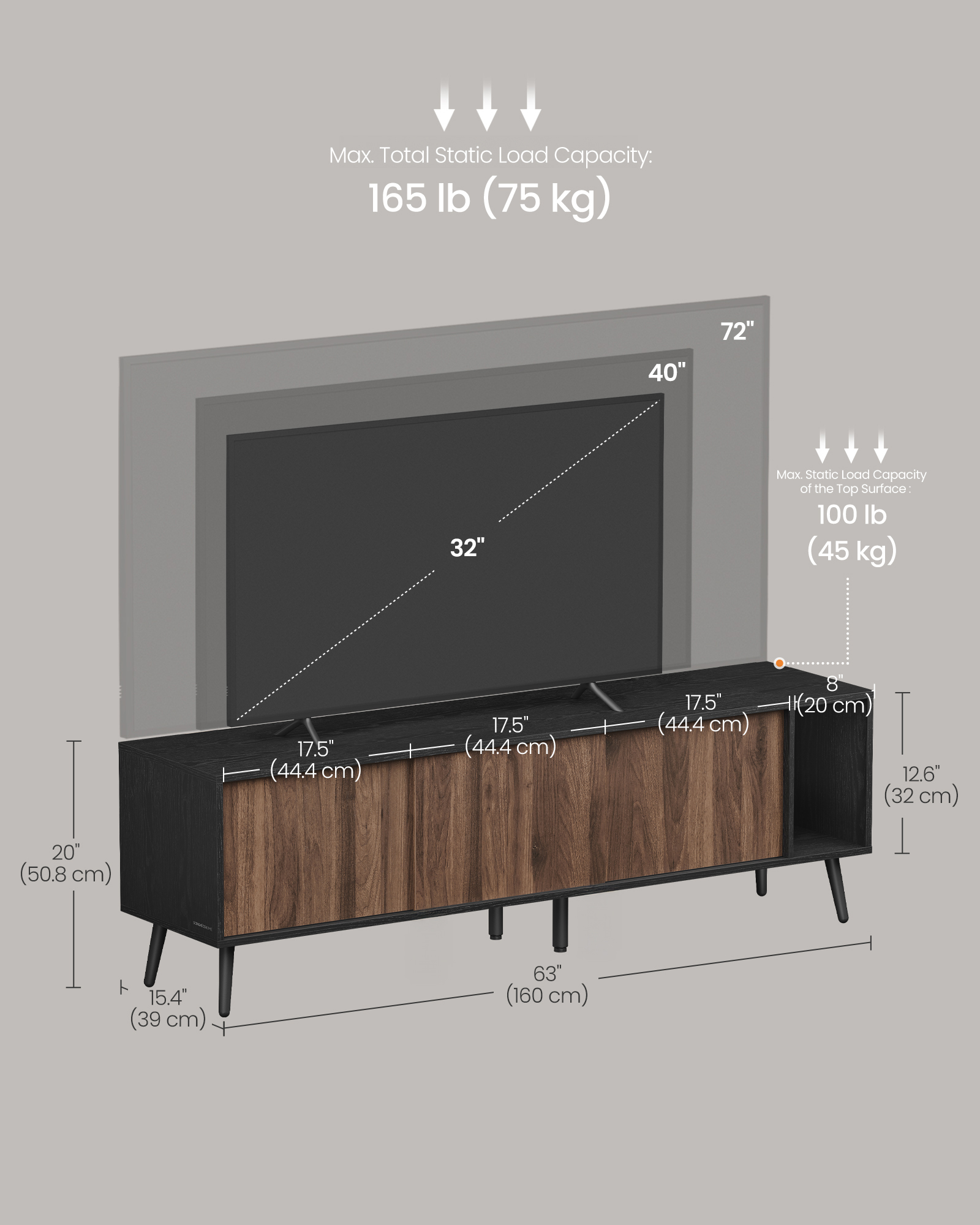 Toolless Assembly TV Stand, picture 3 of 4
