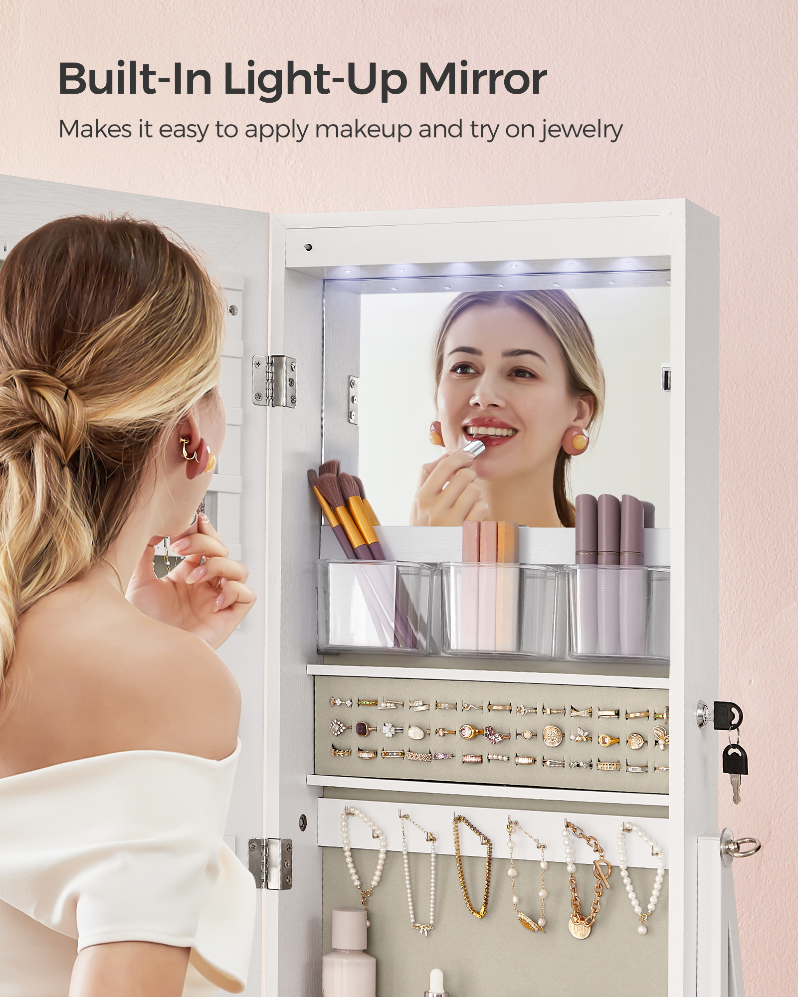 Lockable Jewelry Cabinet Armoire, picture 4 of 5