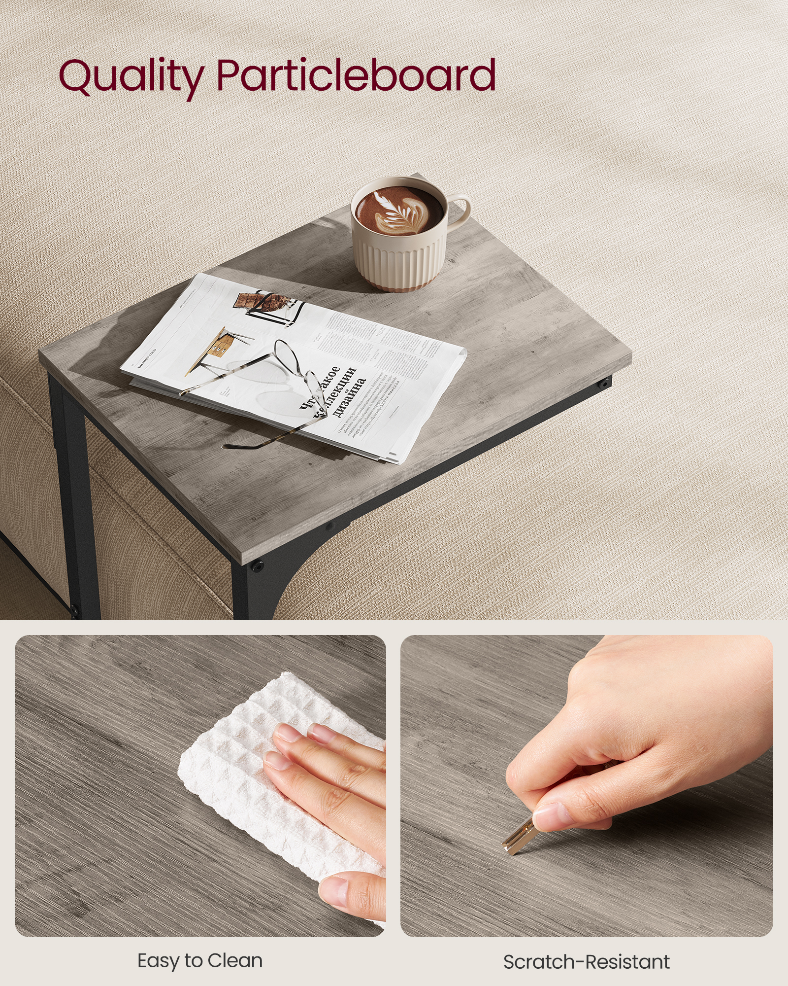 C-Shaped End Table, picture 3 of 4