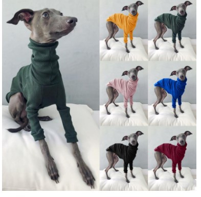 Solid Color High Neck Threaded Two Legged Dog Suit