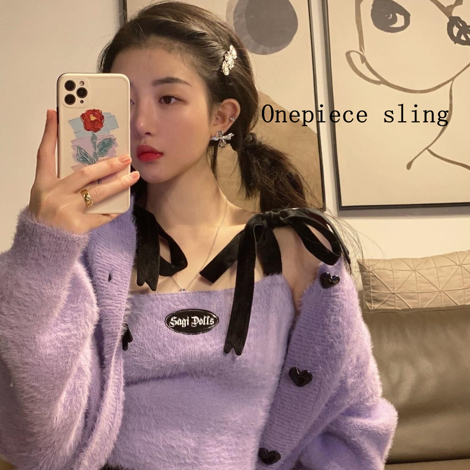 Autumn New Product Pure Desire Sweetheart Sweet Taro Purple Soft Waxy Hot Girl