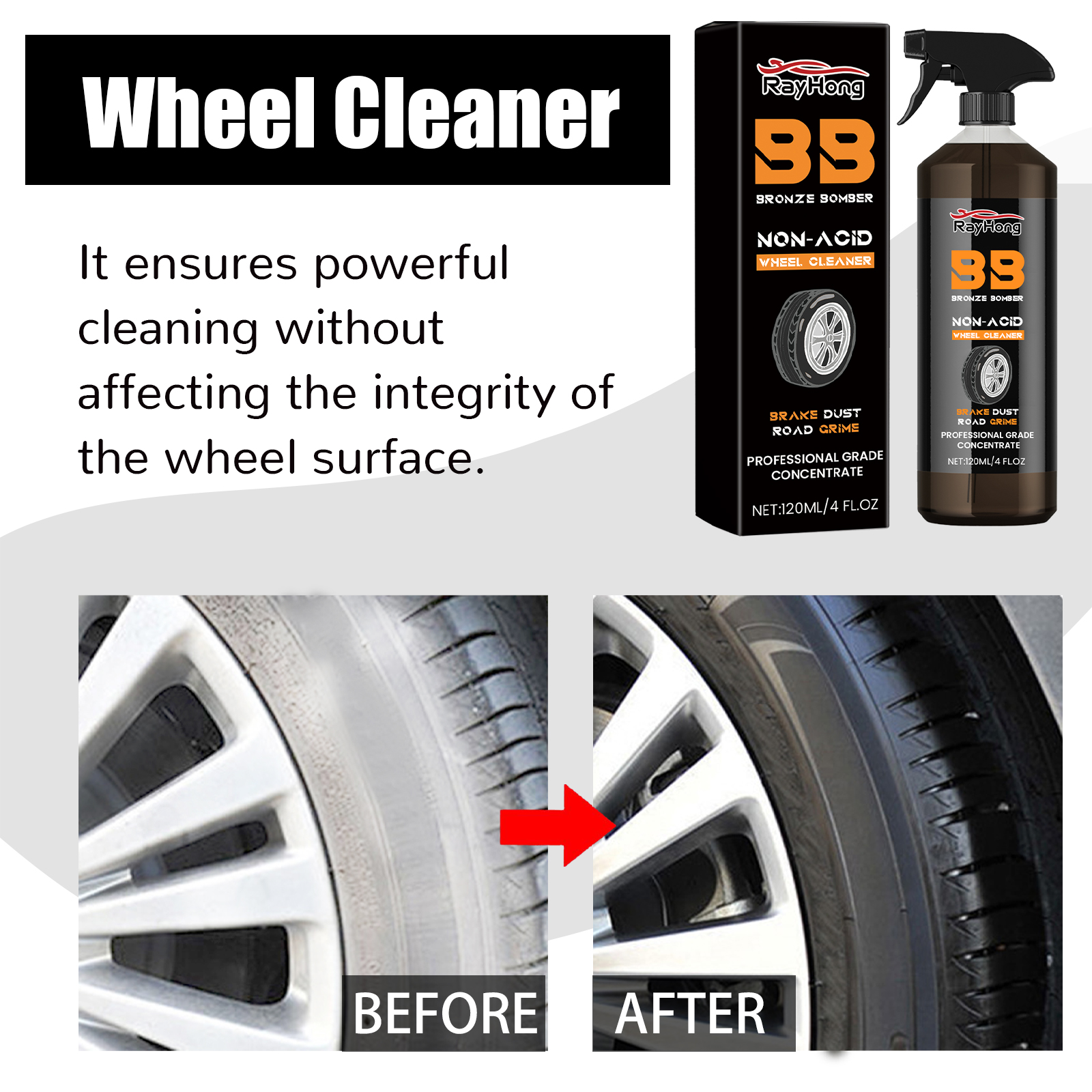 Wheel Cleaner, Tire Restoration Rust Polish Decontamination 5