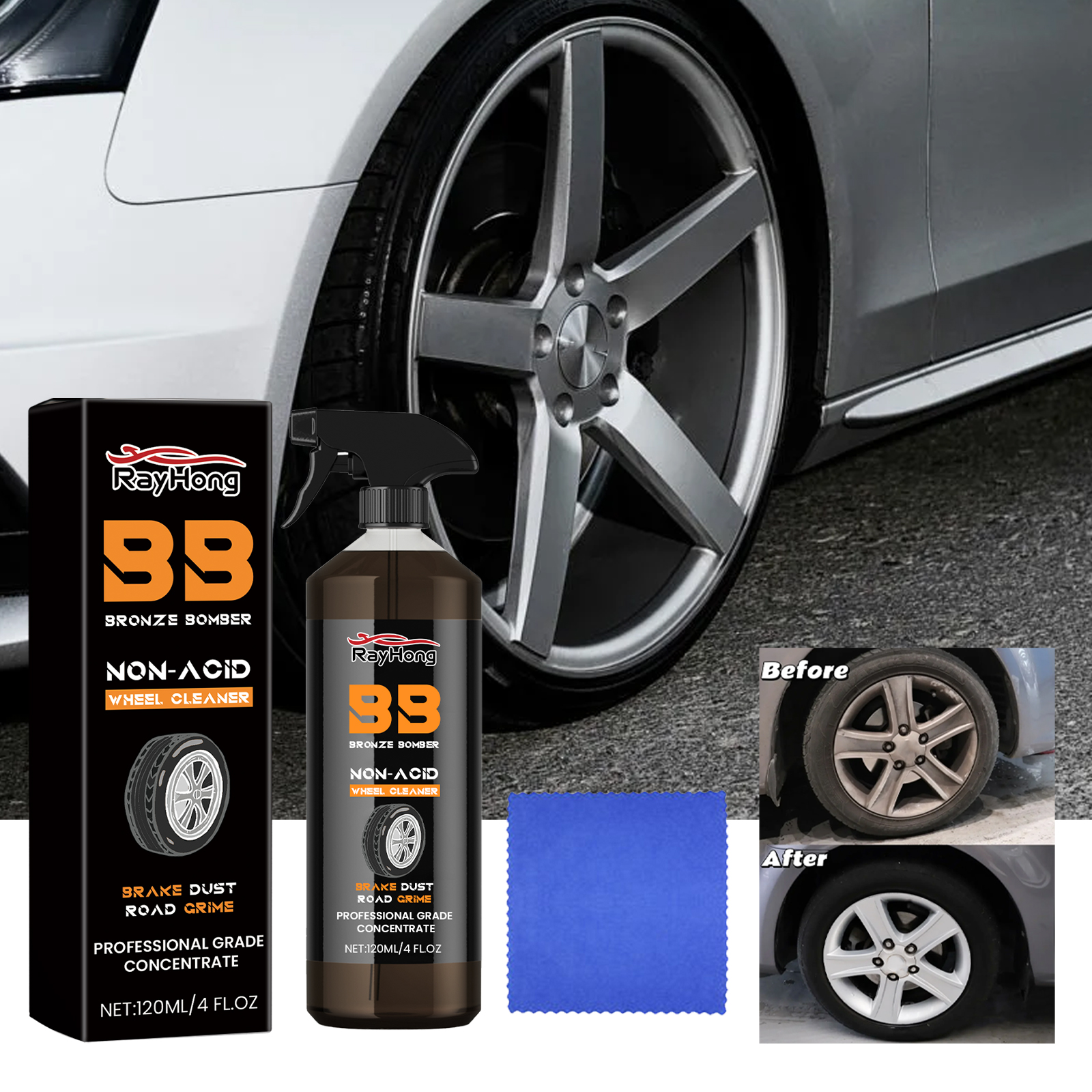 Wheel Cleaner, Tire Restoration Rust Polish Decontamination 3