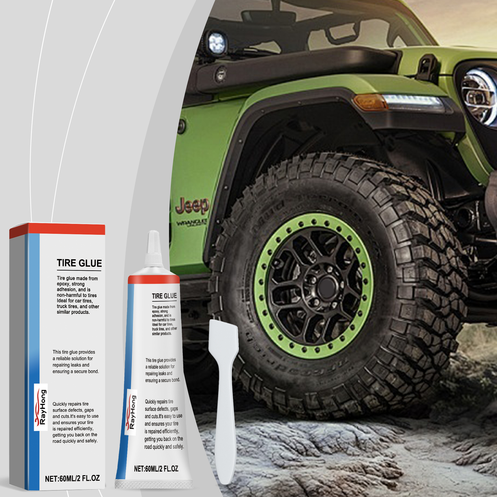 Tire repair kit, sidewall crack scratch soft puncture seal
