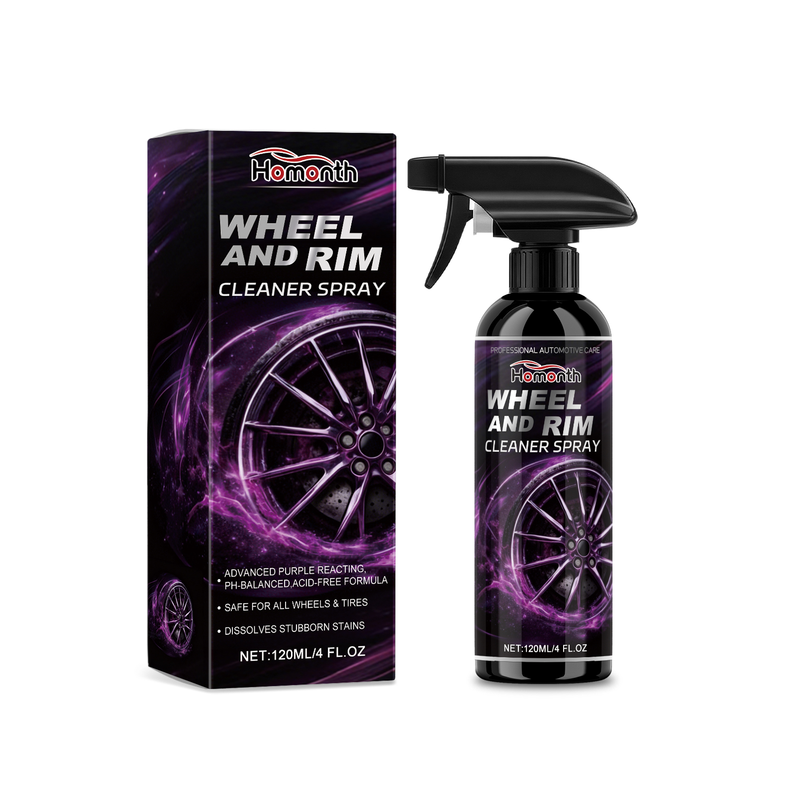 Wheel Cleaning Spray, Tire Rim Decontamination Gloss Daily Care Cleaner 4