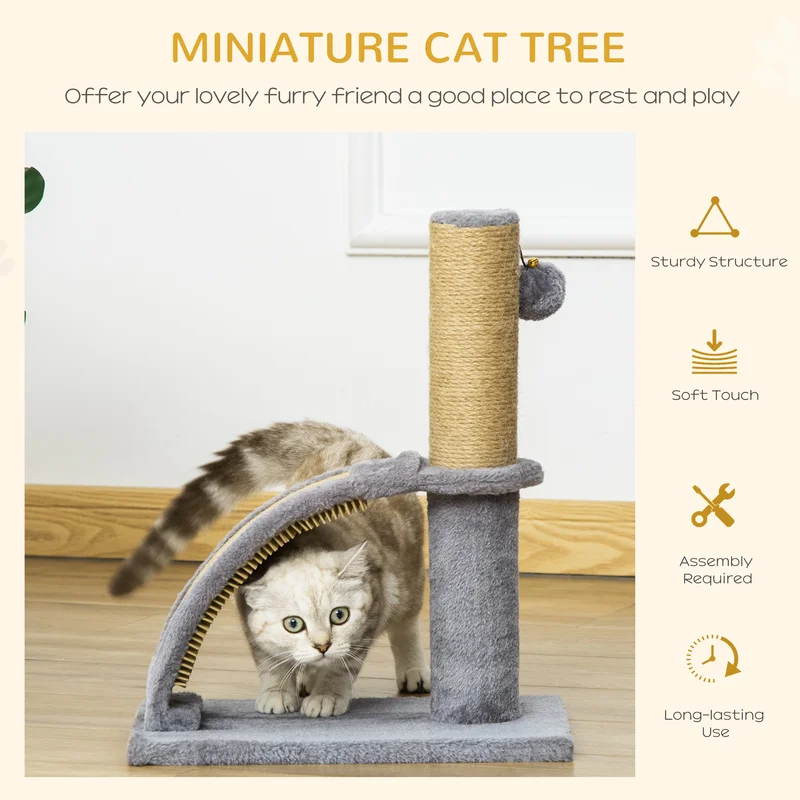 Cat Tree Activity Center with Scratching Massage Board and Hanging Ball — image 2