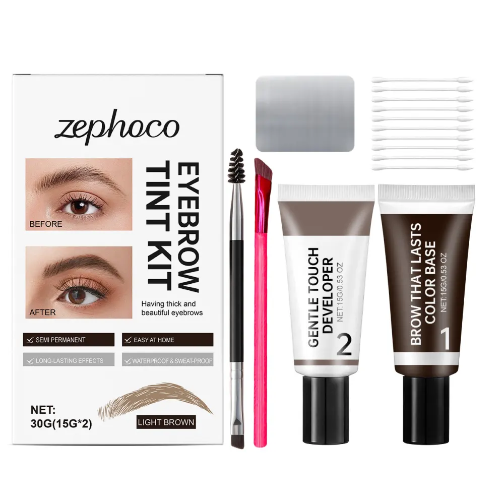 Light Brown Eyebrow Cream Set Gentle Formula Ingredients Silky