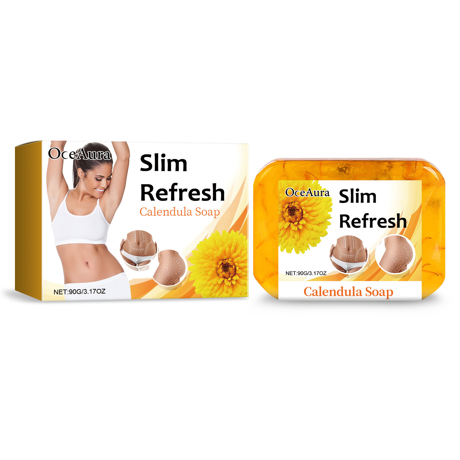 Slim Refresh Calendula Body Cream Gentle Cleanse Lightweight Nourishing Skin Care Firming Lotion