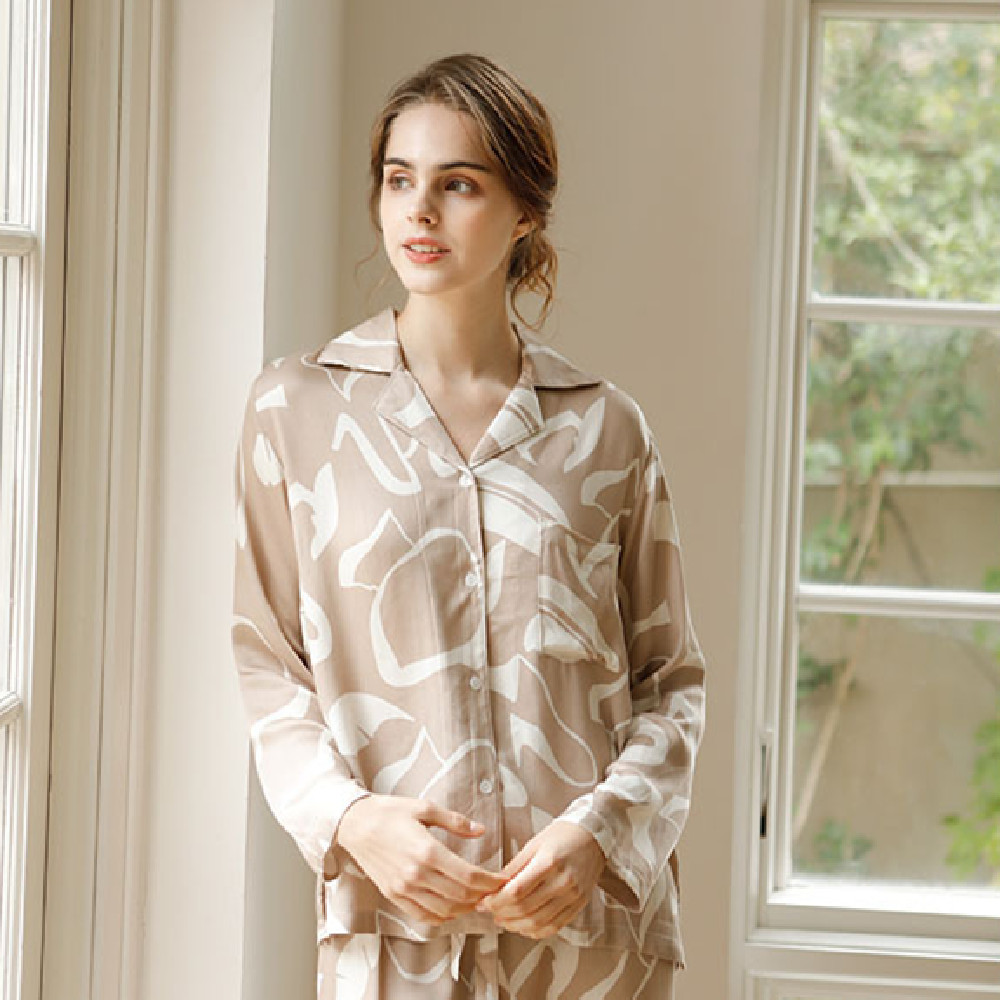 Couples Style Long-sleeved Trousers Home Clothes Pajamas Set