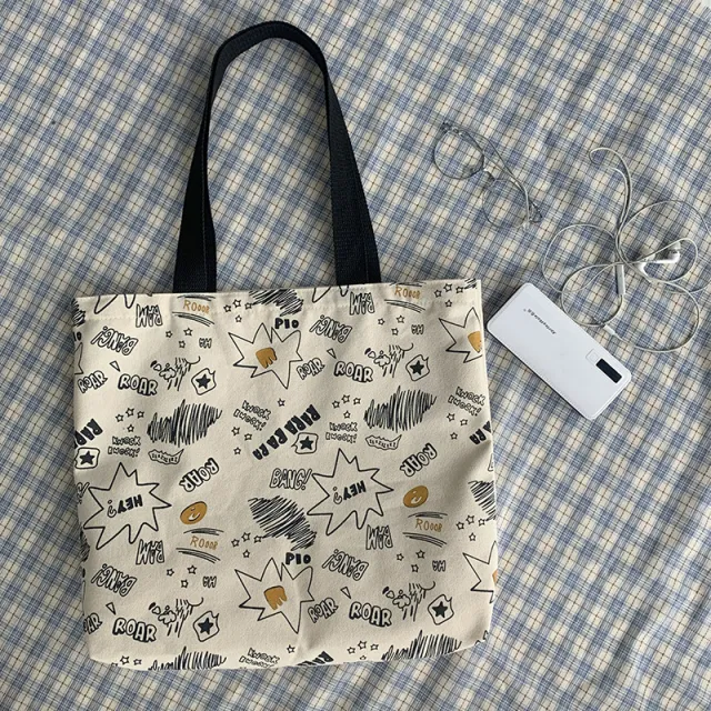 Female Shoulder Japanese Tote Bag Harajuku College Students Beige - Shop at LoveMi