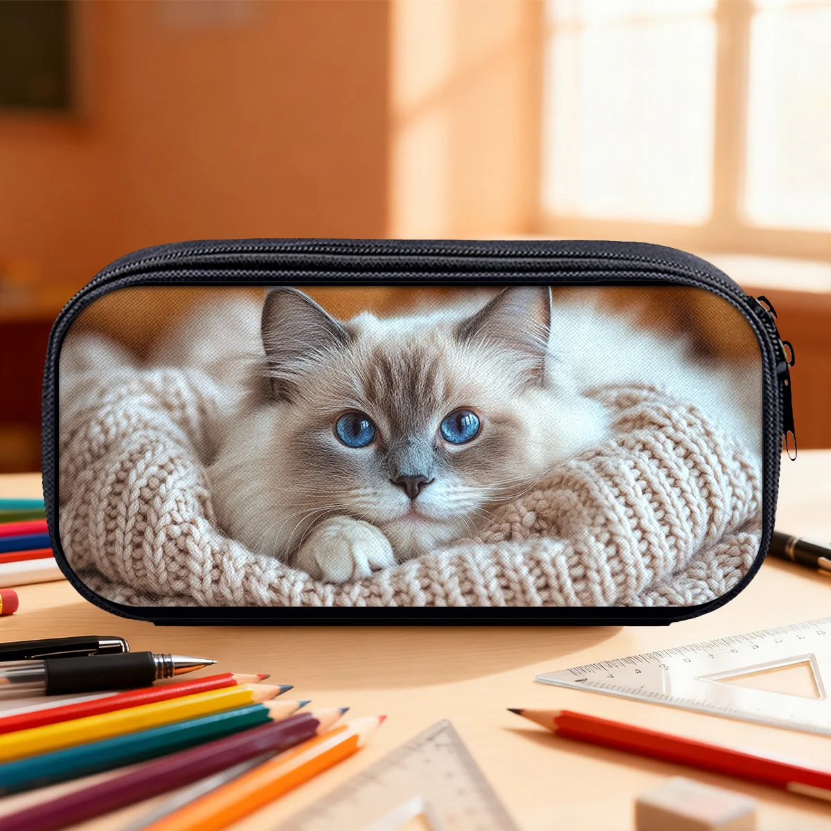 Pencil Bag Pouch Storing Pens And Pencils, Zippered Case Stationary Organization High Quality Materials Making It An Ideal Gift 4