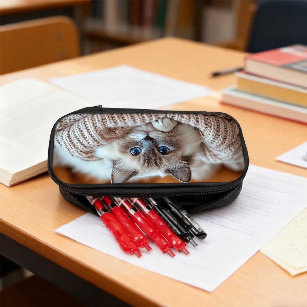 Pencil Bag Pouch Storing Pens And Pencils, Zippered Case Stationary Organization High Quality Materials Making It An Ideal Gift 2
