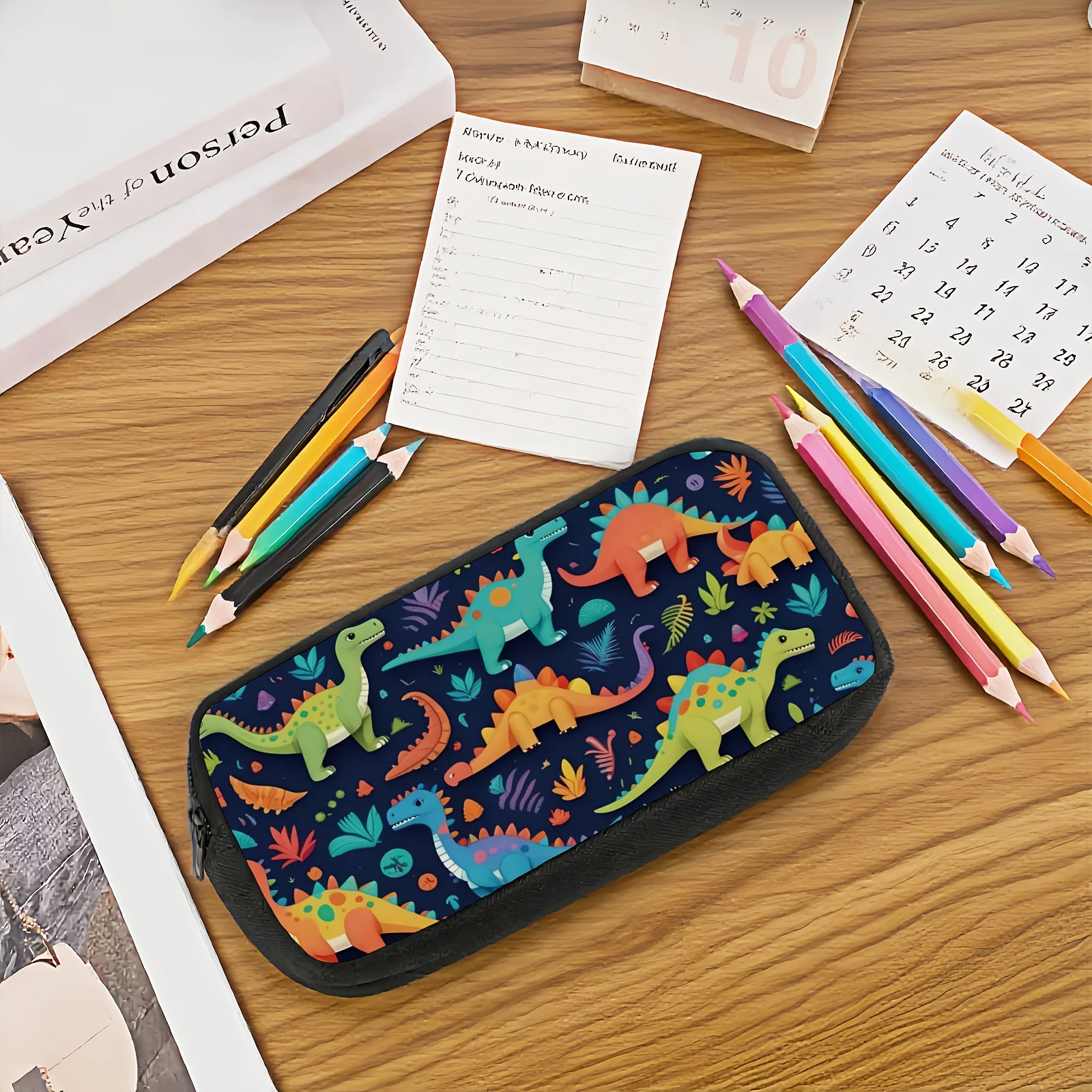 Dinosaur Pencil Case Compatible For Cute With Smooth Zipper Pencil Bag School Supply Organizer For Back To School Gift