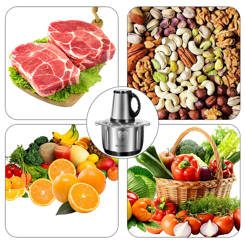 5L Electric Meat Grinders 5-leaves Food Crusher Stainless Steel Processor — image 6