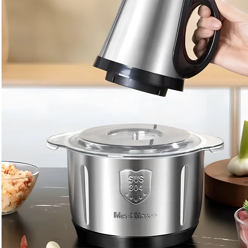 5L Electric Meat Grinders 5-leaves Food Crusher Stainless Steel Processor — image 5