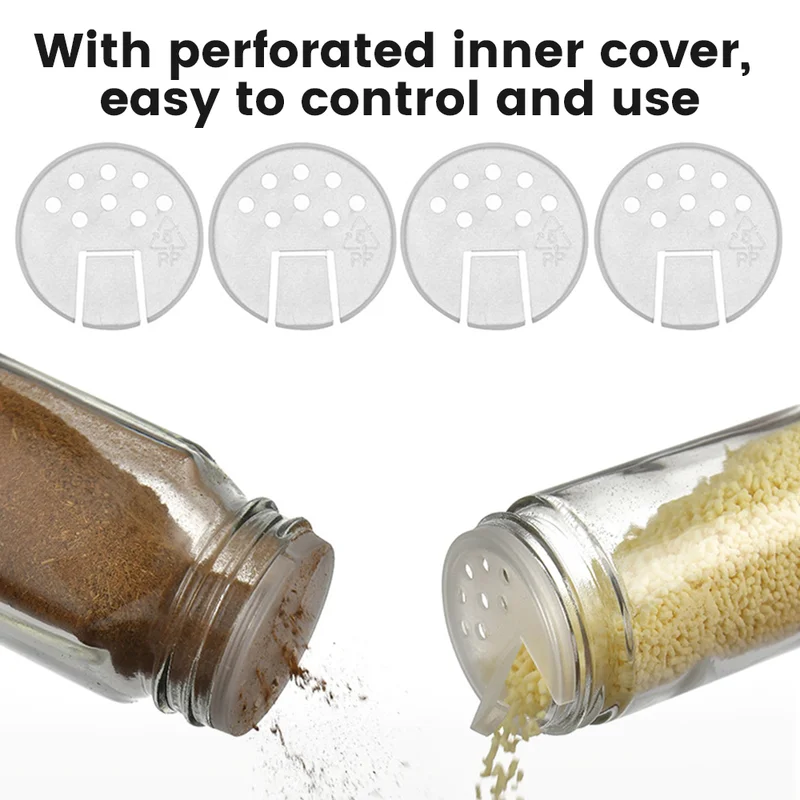 12pc 120ml Glass Spice Bottle Jars Set, Transparent