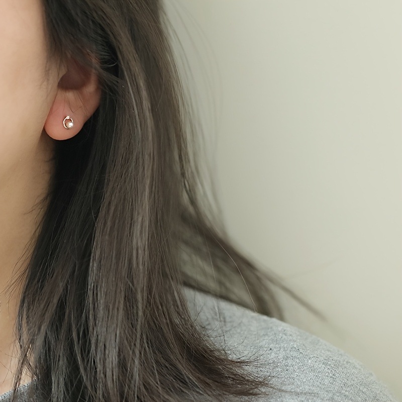 Mini Gold Ring Zircon Stud Earrings