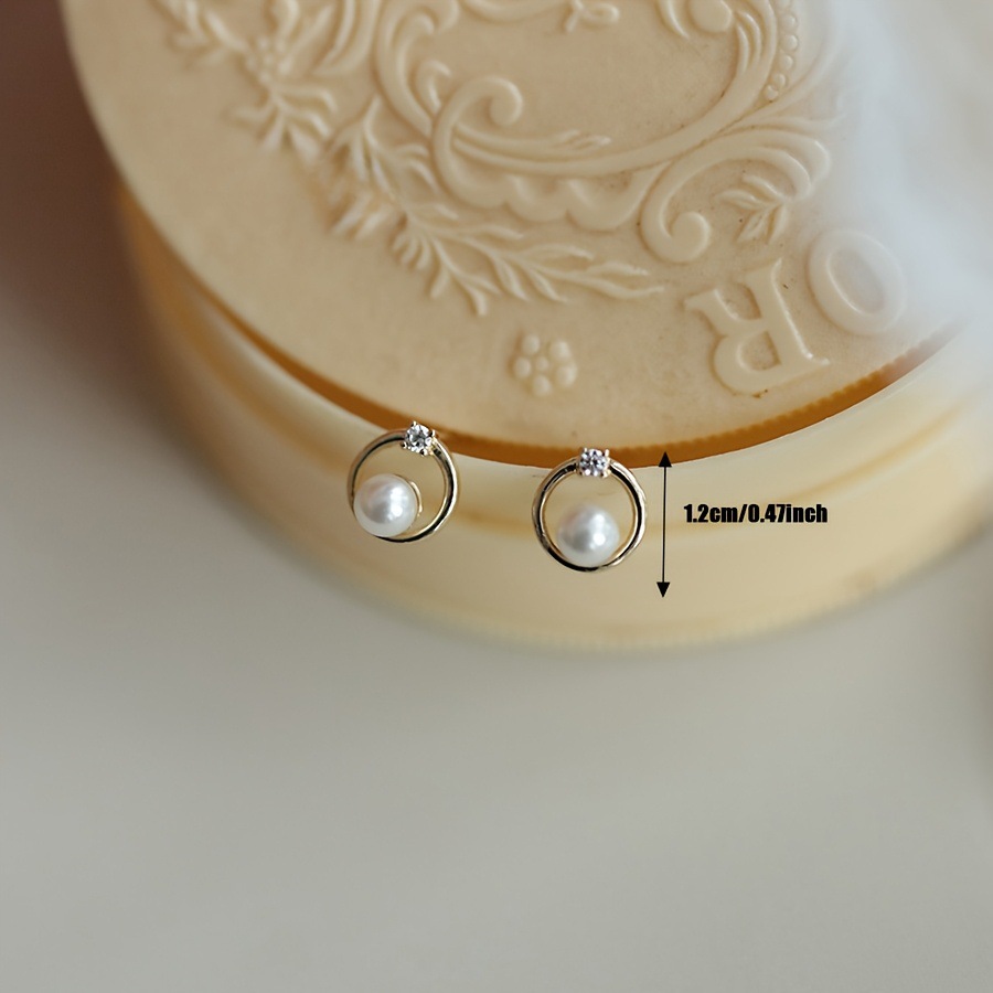 Mini Gold Ring Zircon Stud Earrings