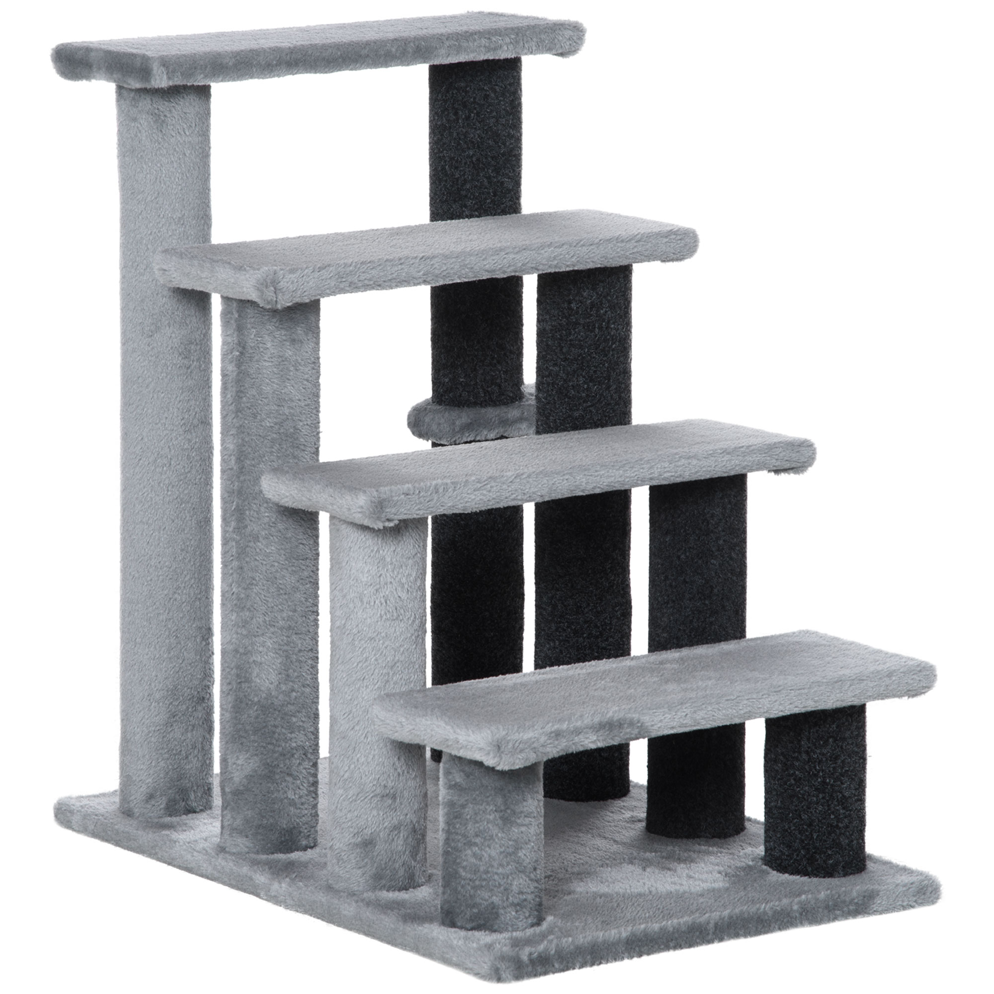 4-step Pet Stairs With Scratching Posts,Platforms,Toy Ball,Grey detail photo 11