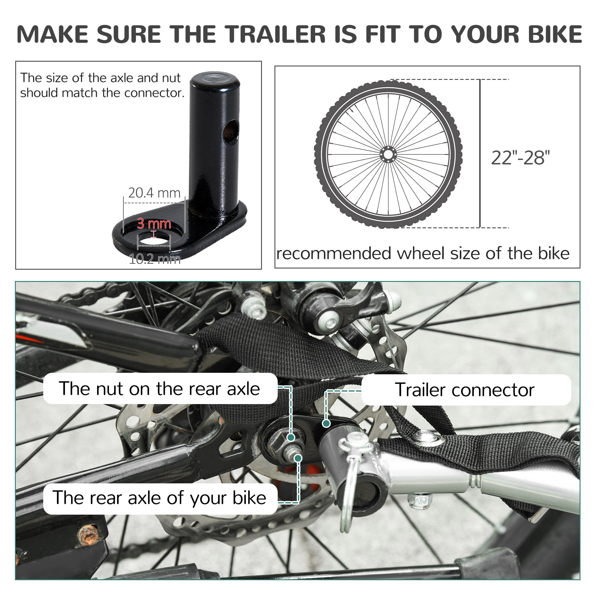Steel Dog Bike Trailer Pet Cart Carrier For Bicycle Kit Water Resistant — image 5