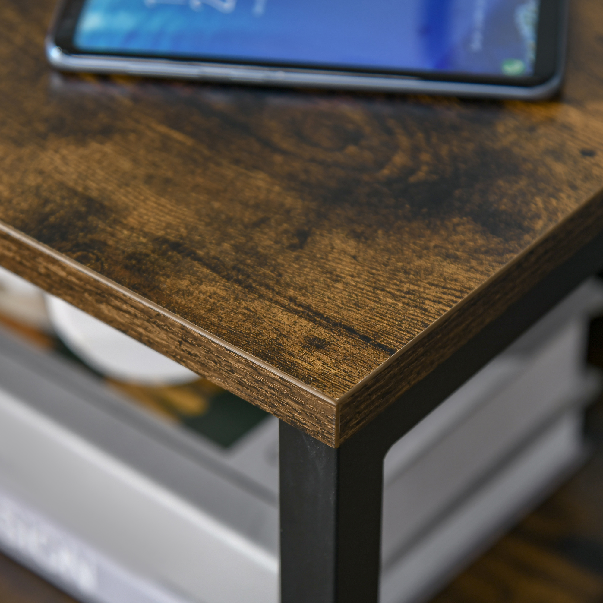 Industrial Side Table With Drawer,Sofa Table,Bedside Cabinet Storage Shelf,Slim