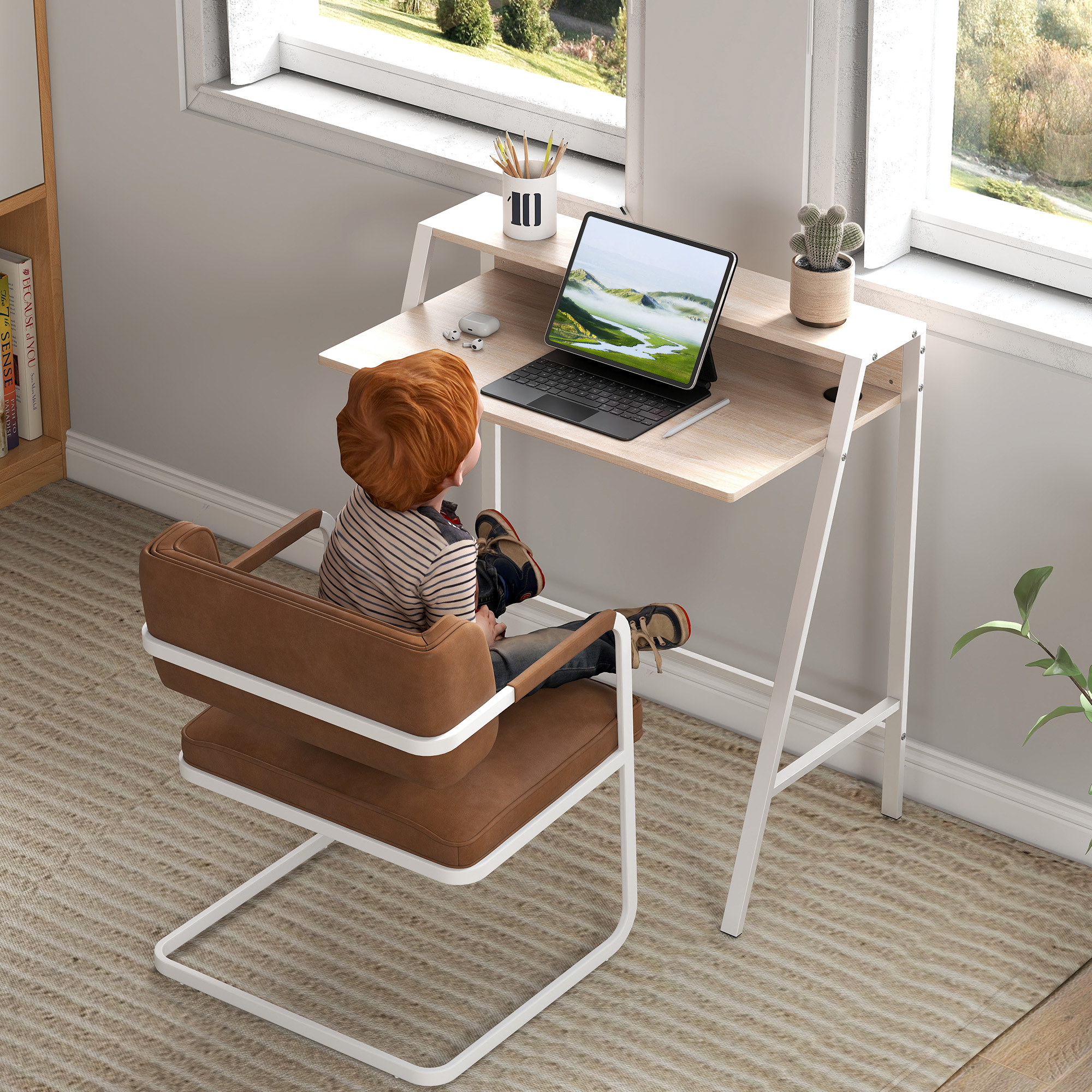 Writing Desk Computer Table Home Office PC Laptop Workstation Storage Shelf 84L — image 3