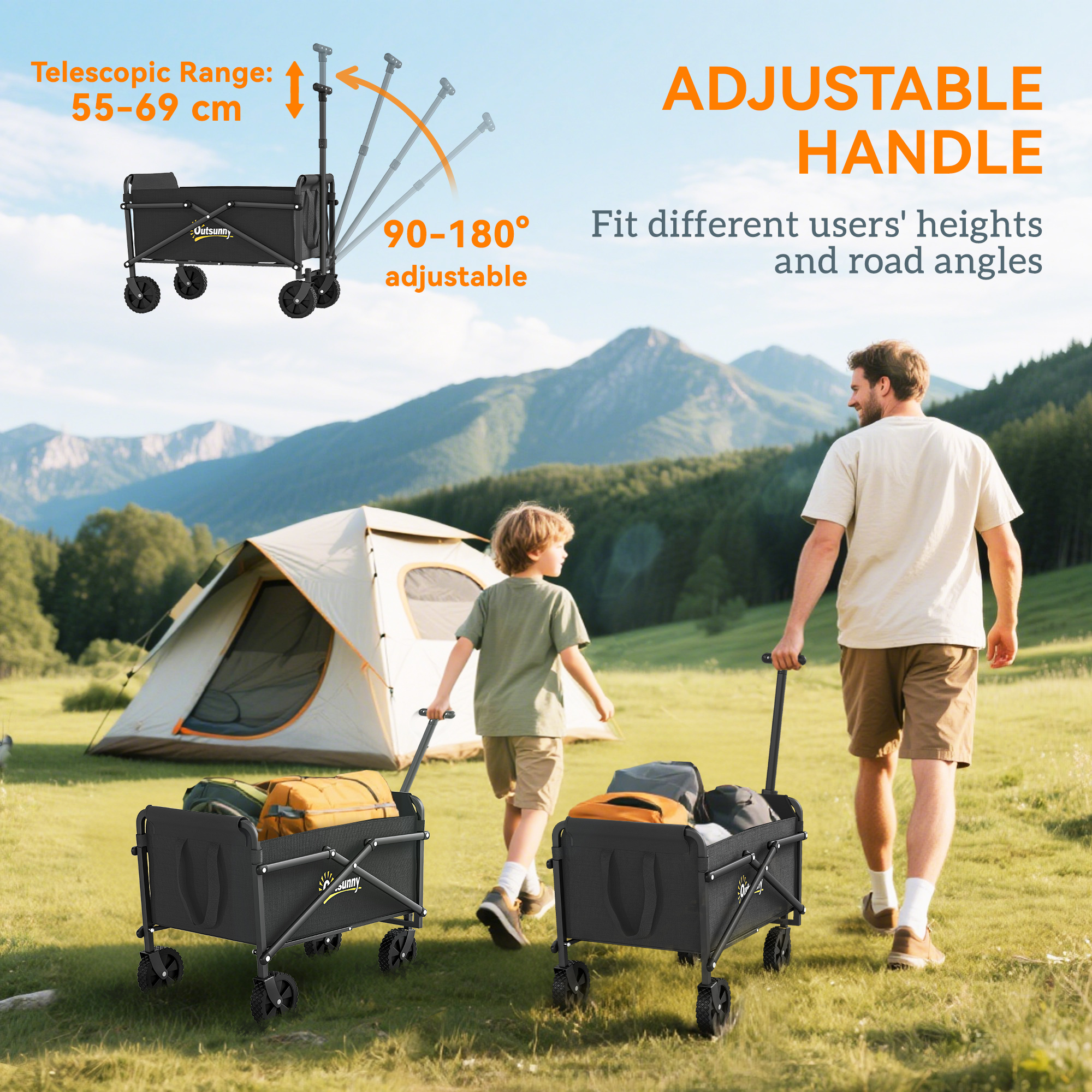Outsunny 41L Festival Trolley On Wheels,Compact Garden