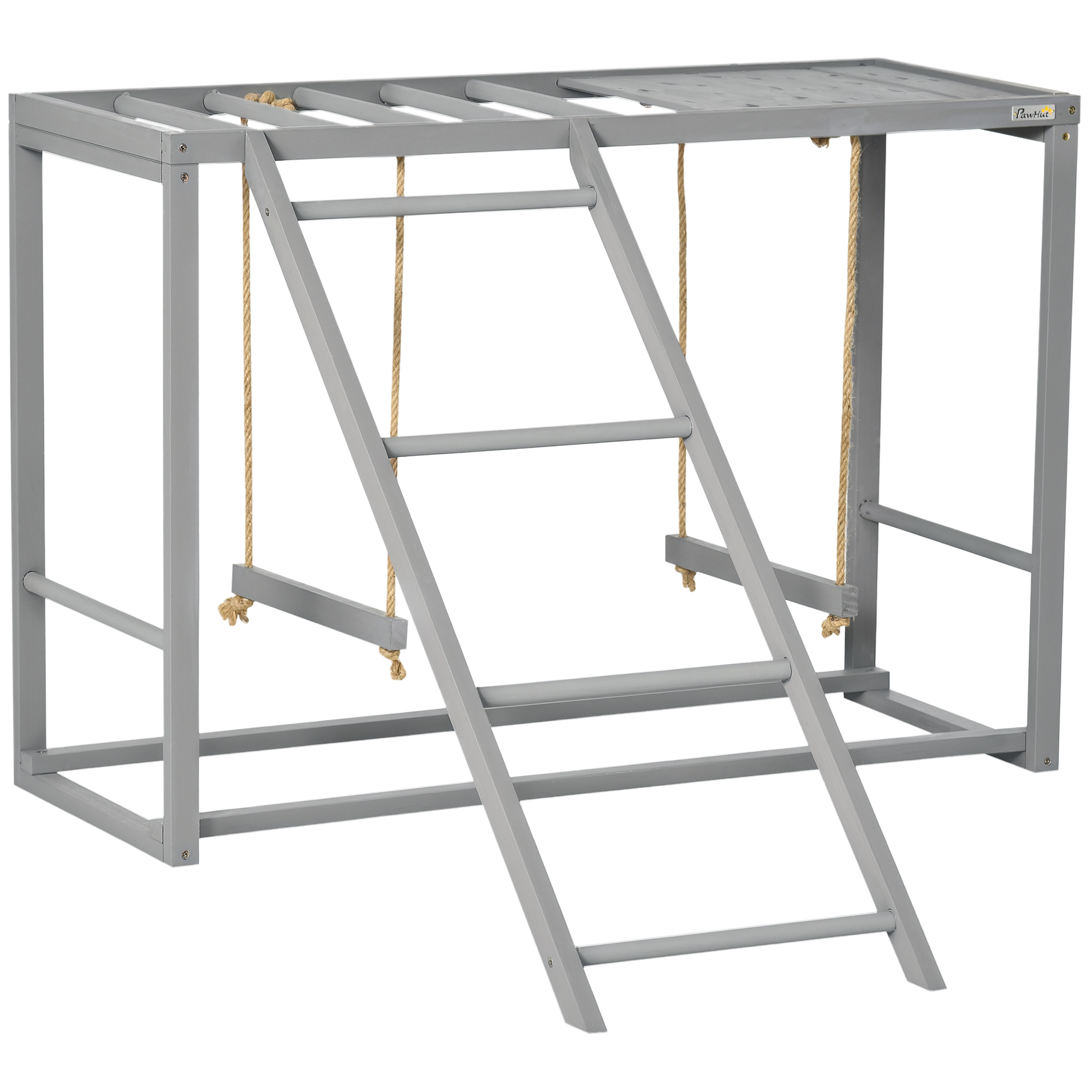 Chicken Activity Play With Swing Set For 3-4 Chickens,Wooden Coop,Grey