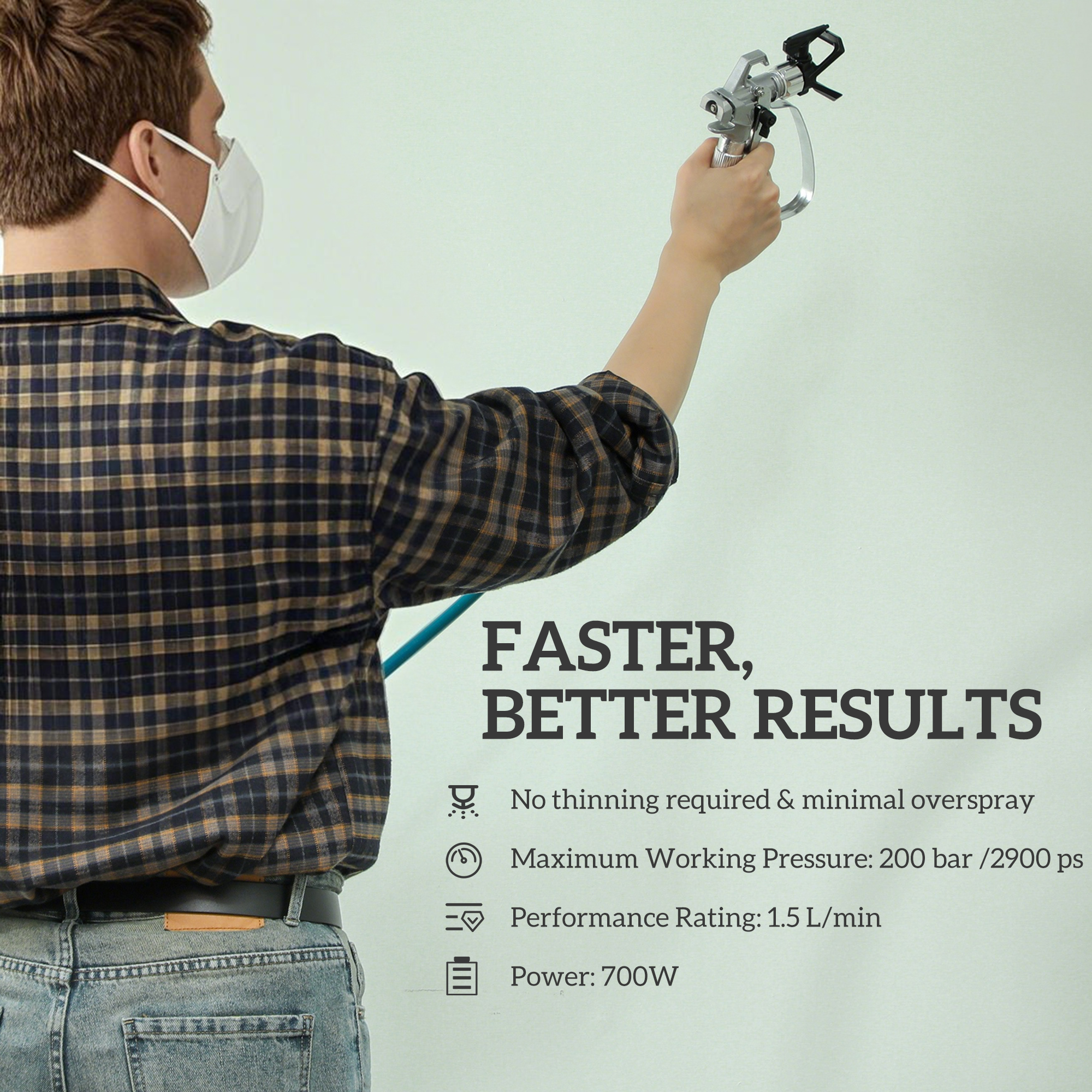 Airless Paint Sprayer,Thinning-Free Electric Spray Gun For Walls,Fences & DIY — image 4