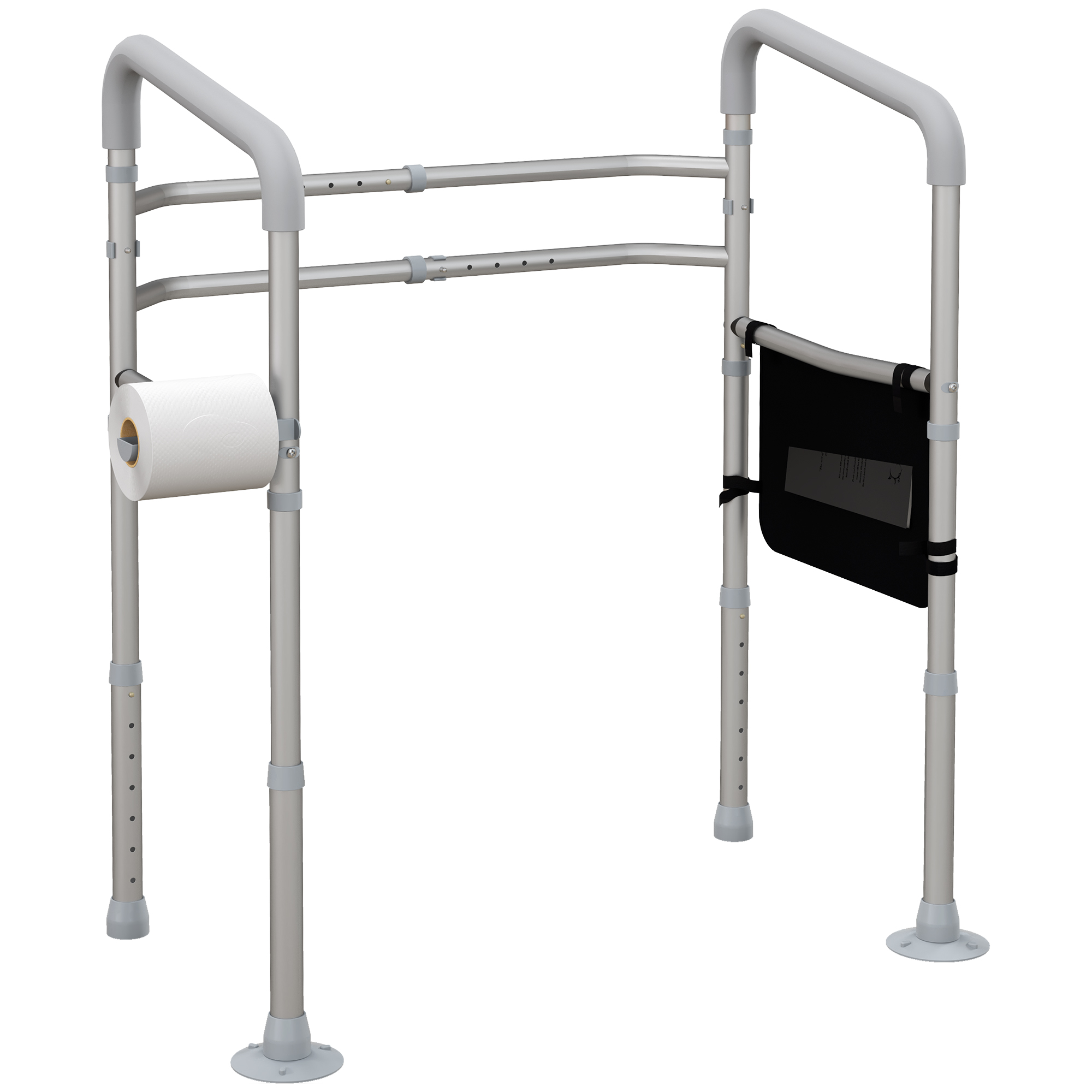 Free Standing Toilet Frame,Height And Width Adjustable Safety Frame With Arms,2