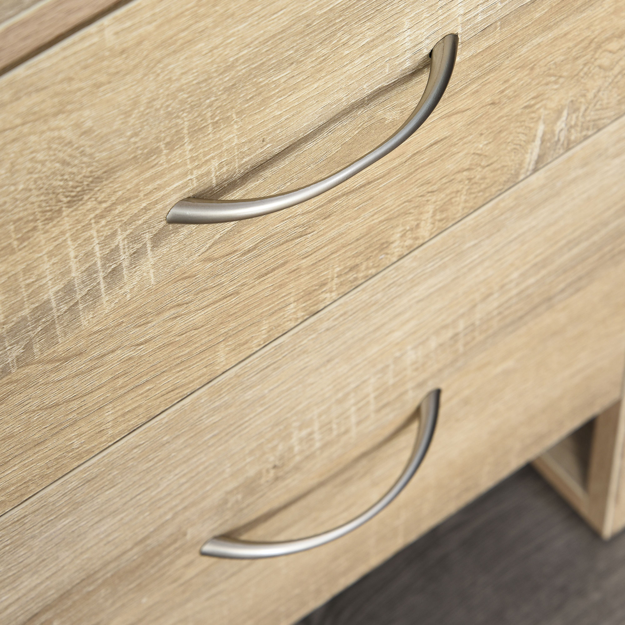 Bedside Table With 2 Drawers,Nightstand Handles And Elevated Base,Side