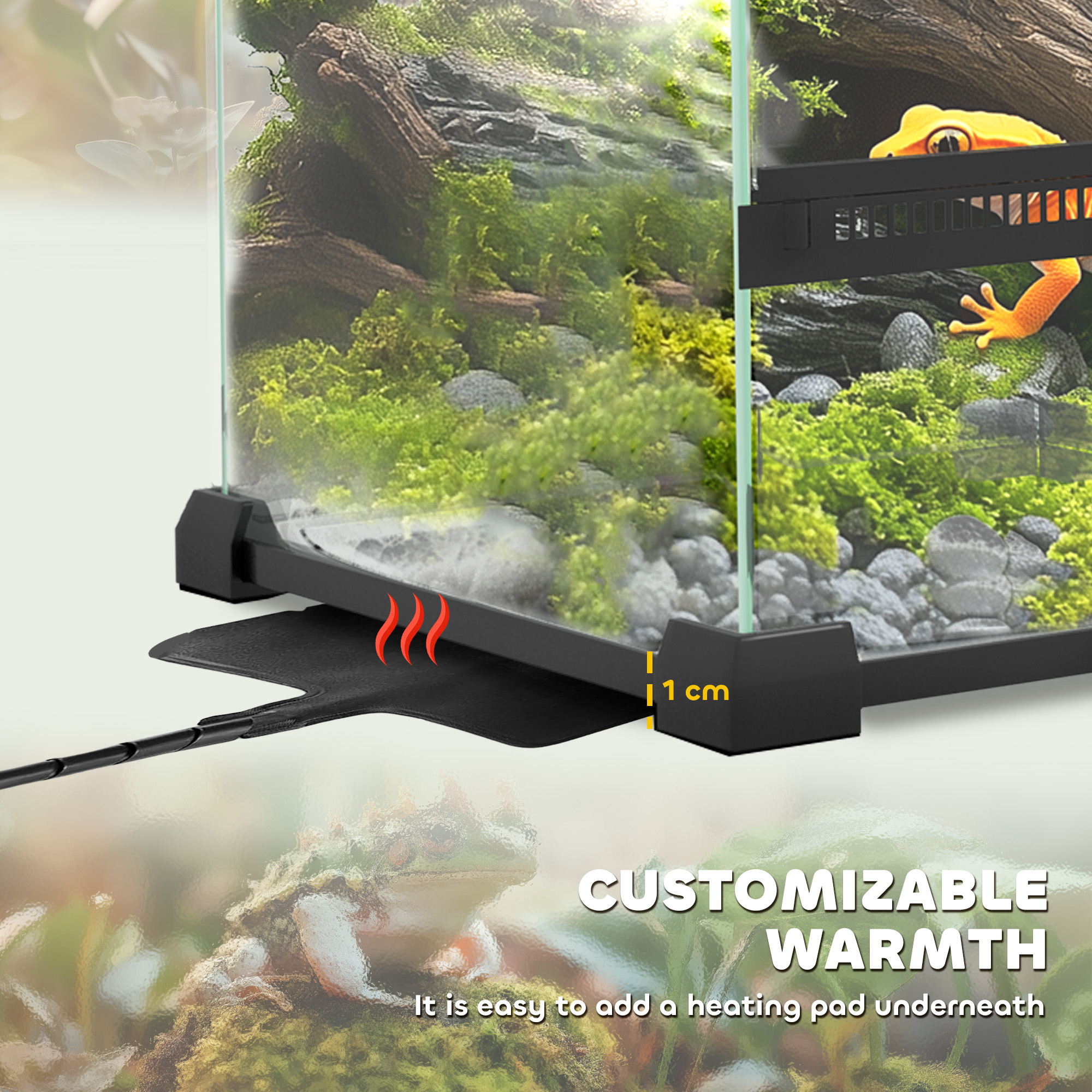 12L Vivarium For Lizards,Frogs,Snakes,Turtles,Tortoises W/ Anti-Escape — image 3