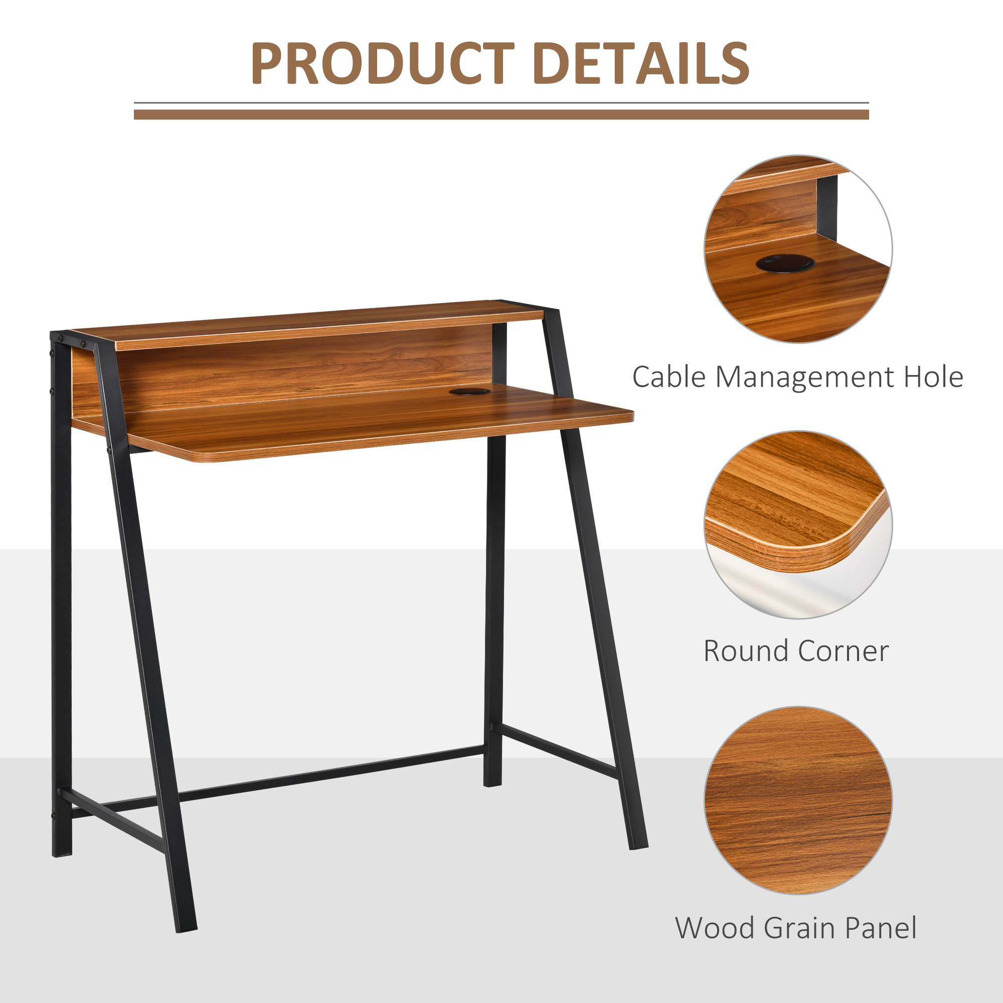 Writing Desk Computer Table Home Office PC Laptop Workstation Storage Shelf 84L — image 4
