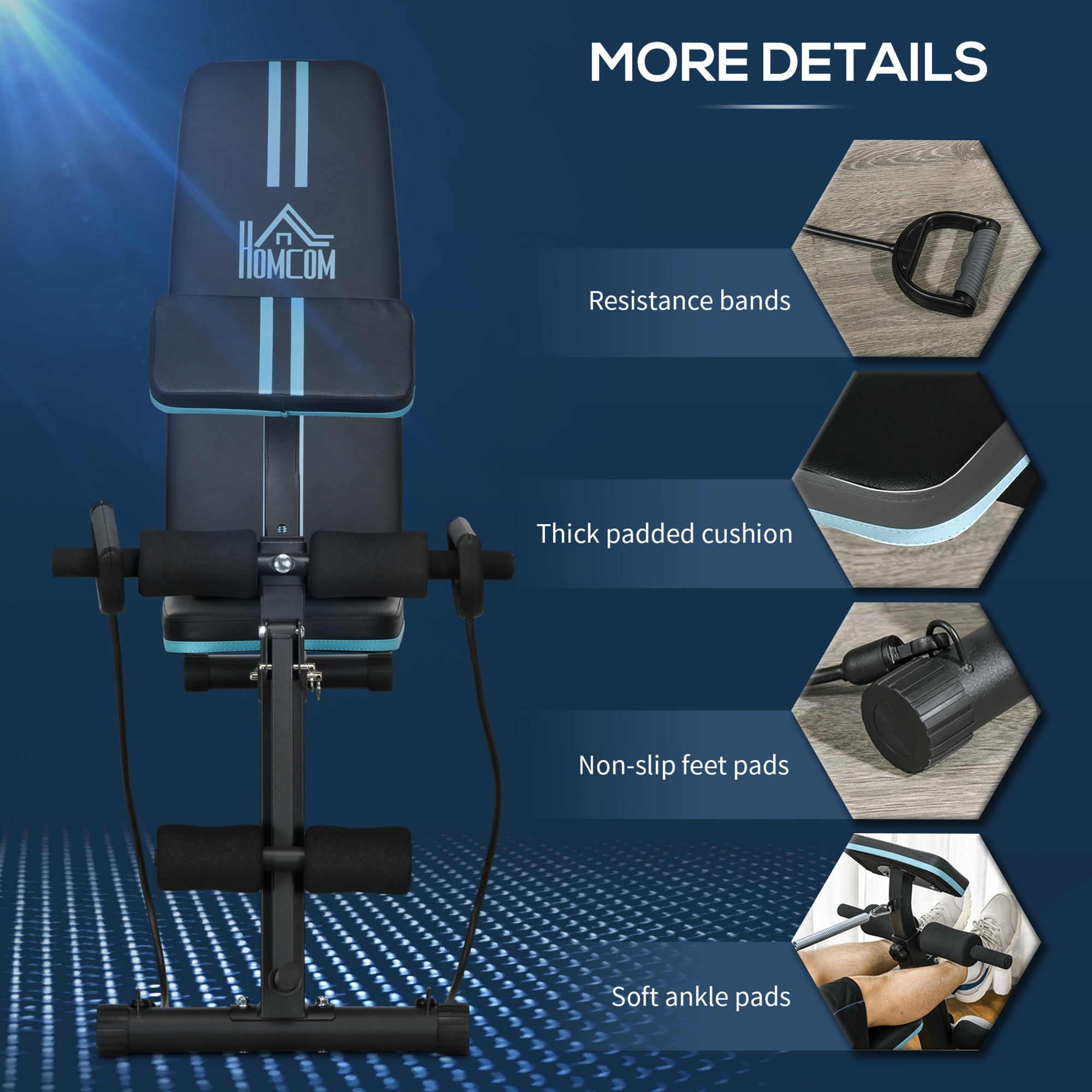 Foldable Weight Bench,Adjustable Strength Training Sit Up Ab — image 3