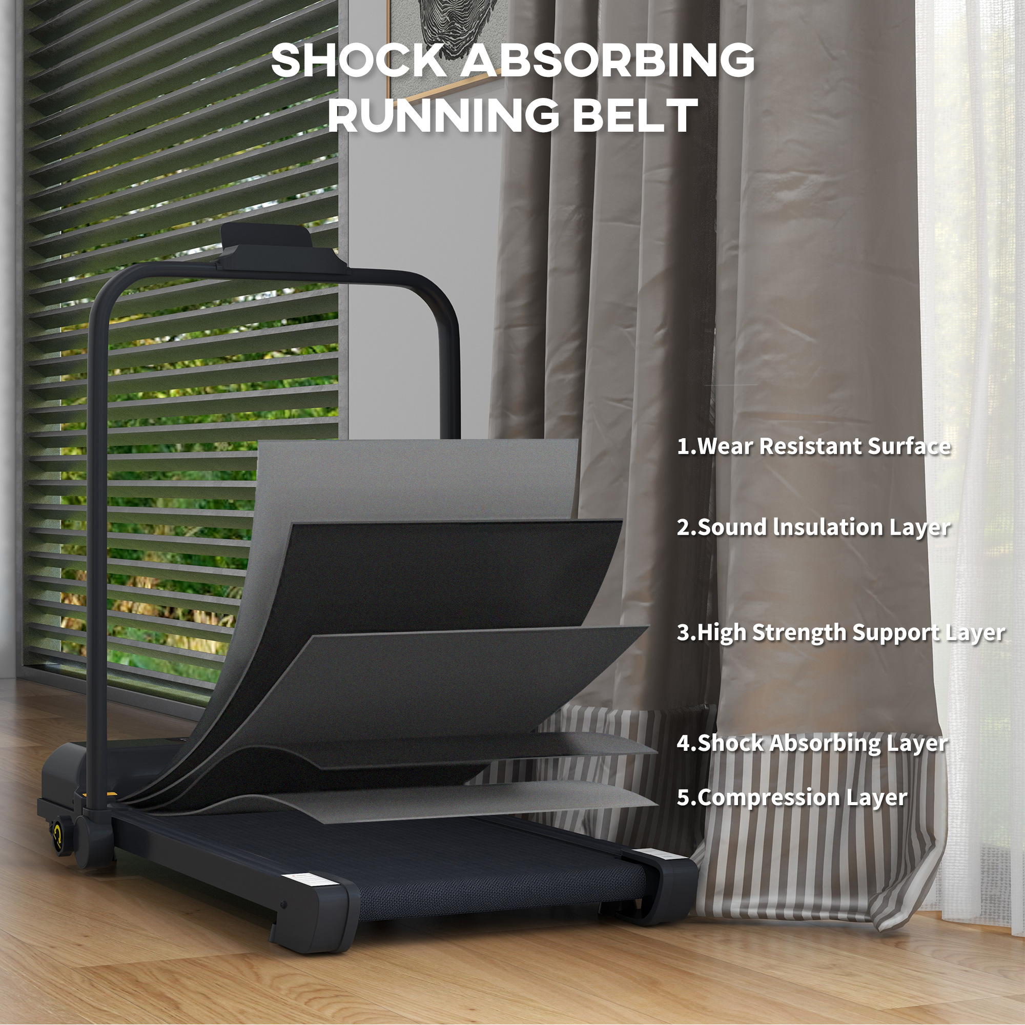 2.5HP Walking Pad Treadmill,Folding Under Desk Treadmill,Walking — image 3