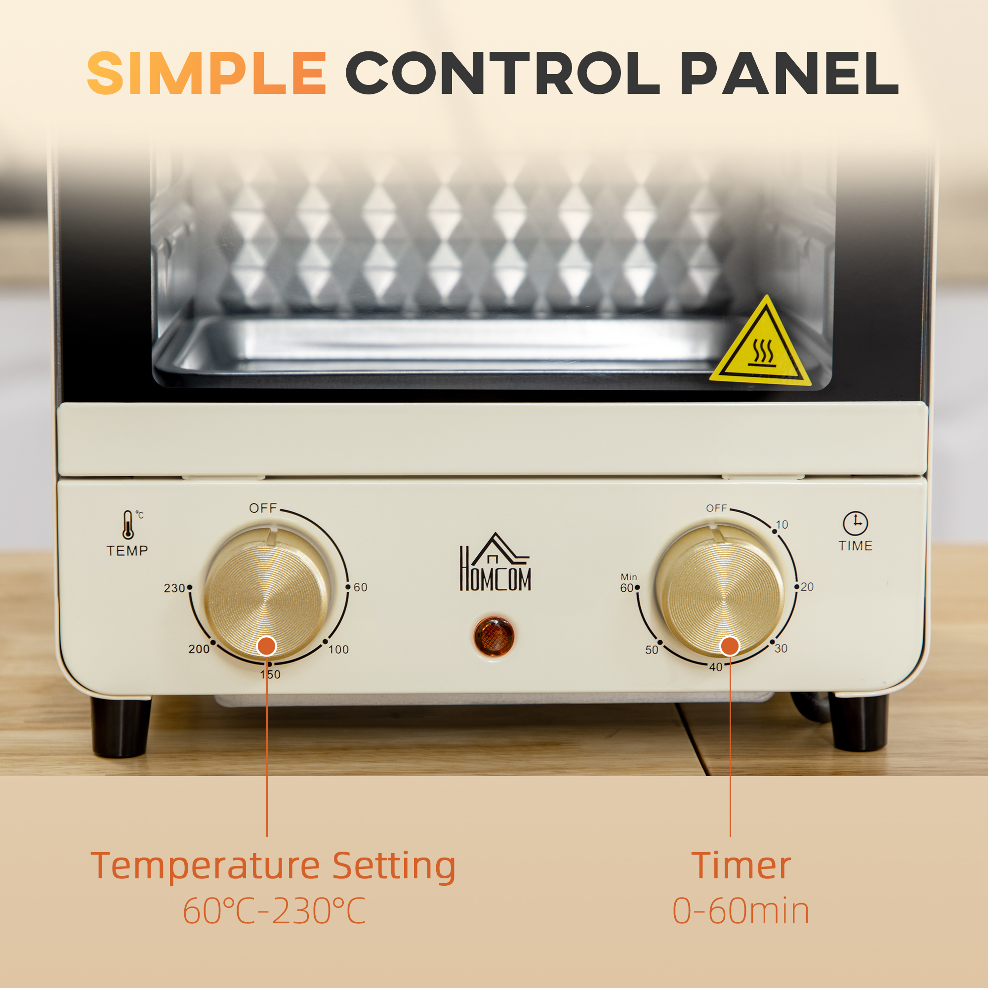 Mini Oven,15 Litres Electric Oven And Grill With 60-230℃ Adjustable — image 3