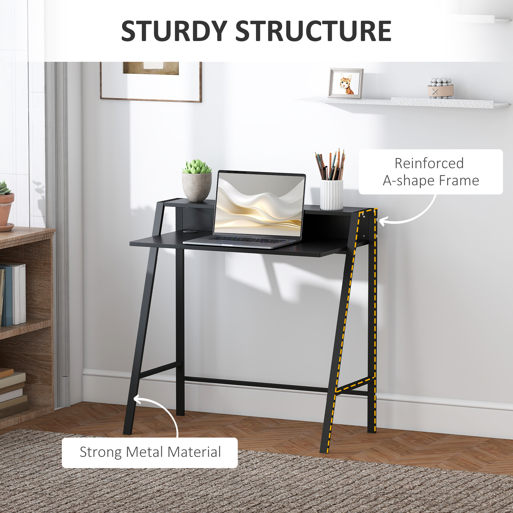 Writing Desk Computer Table Home Office PC Laptop Workstation Storage Shelf 84L — image 5