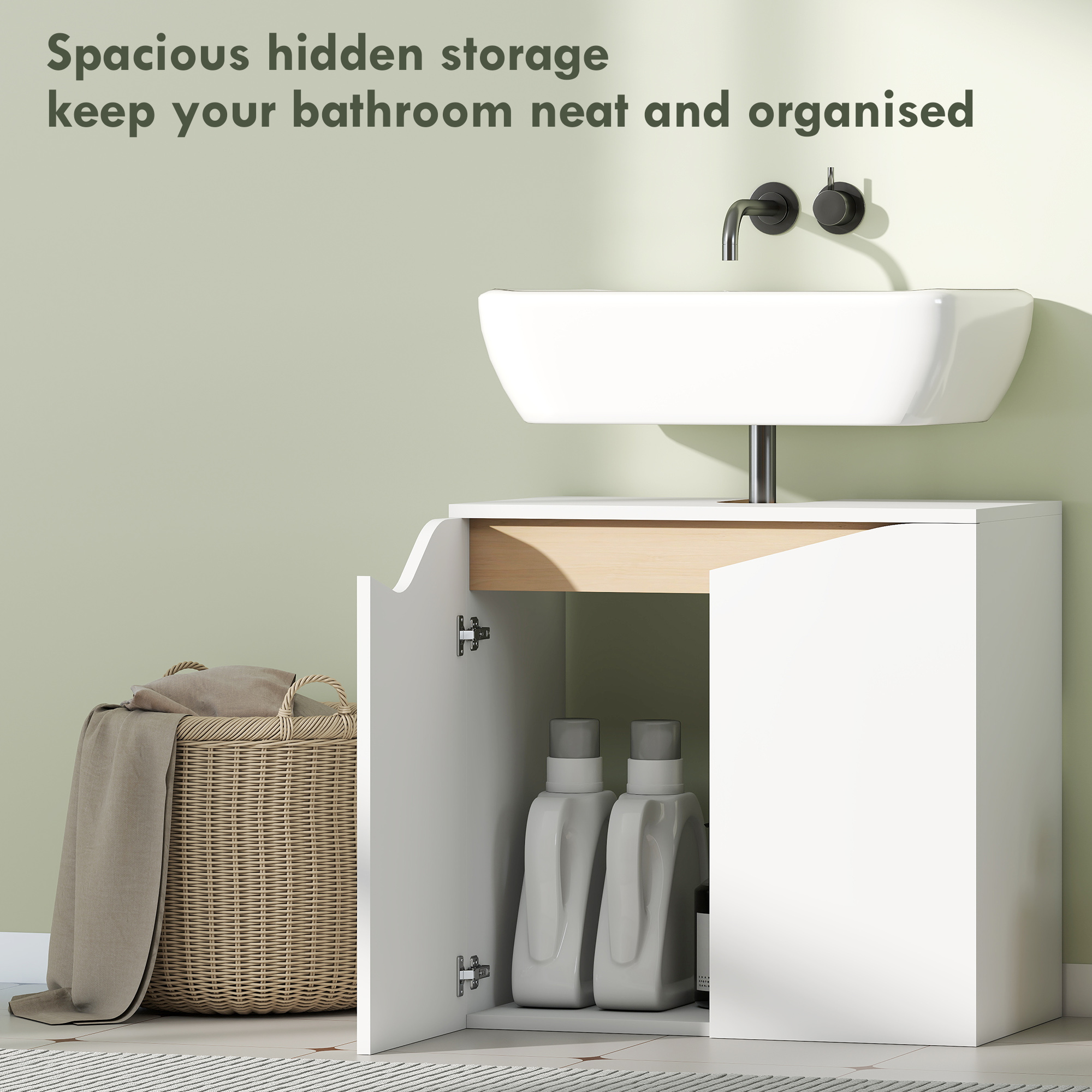 Under Sink Bathroom Cabinet,Bathroom Storage Cabinet With Soft-Close Doors,for