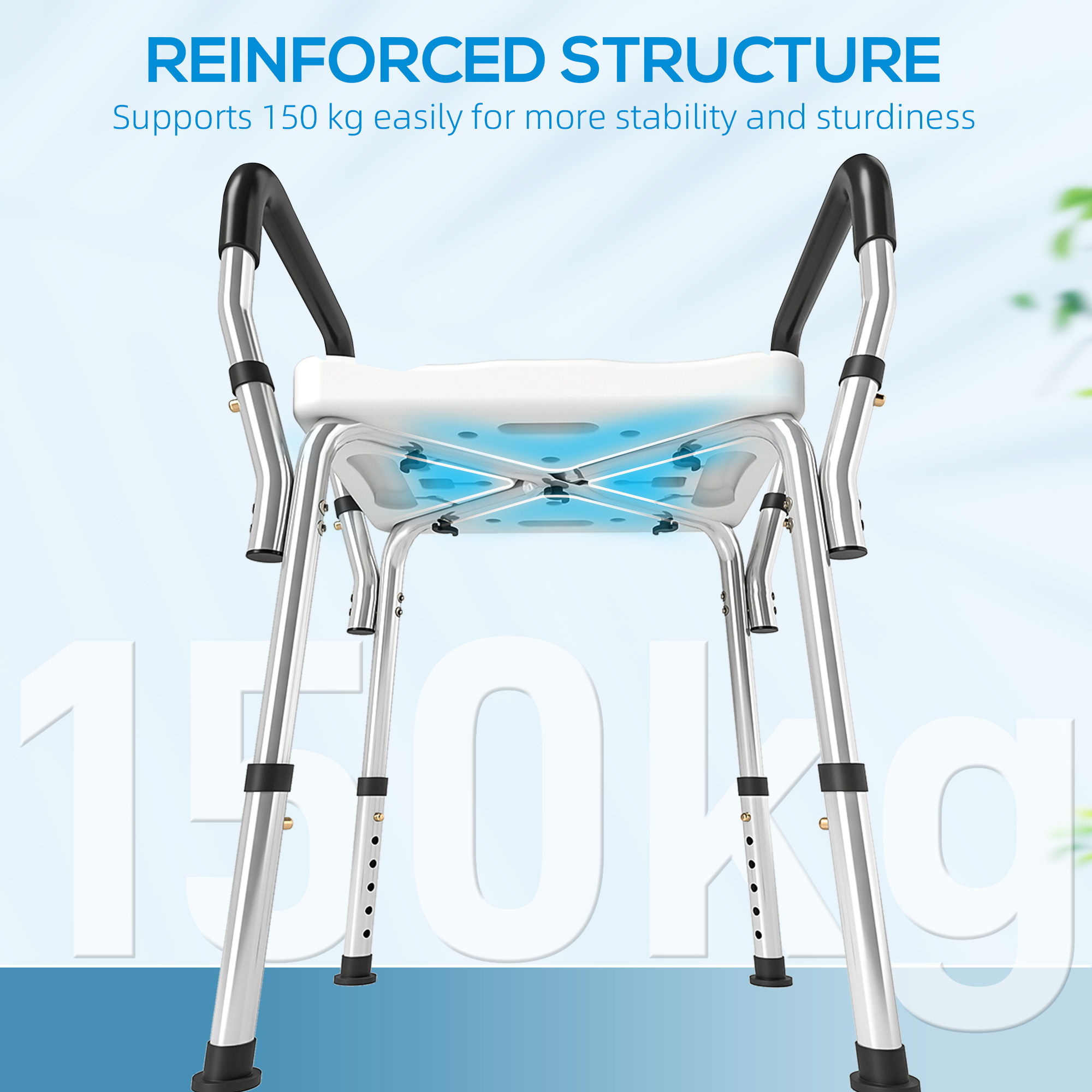 57-69cm Aluminium Frame Bath Seat — image 2