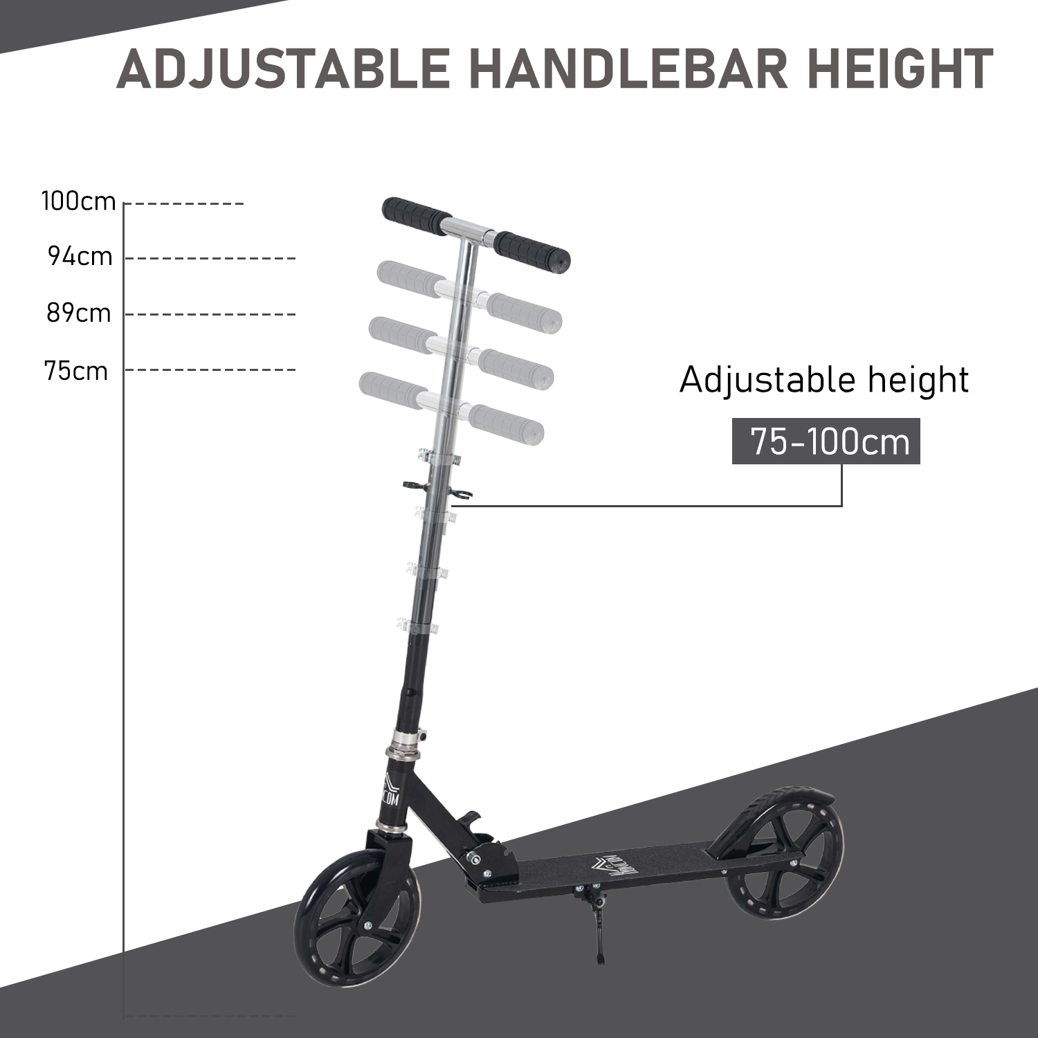 Kids Scooter Teenager Kick Foldable 4 Levels Adjustable Height With Rear Fender — image 3
