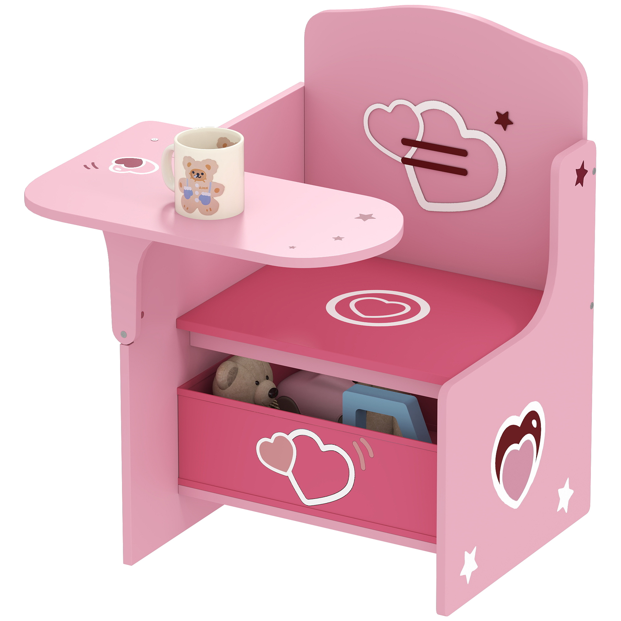 Kids Table And Chair Set,Children Desk With Storage Bins