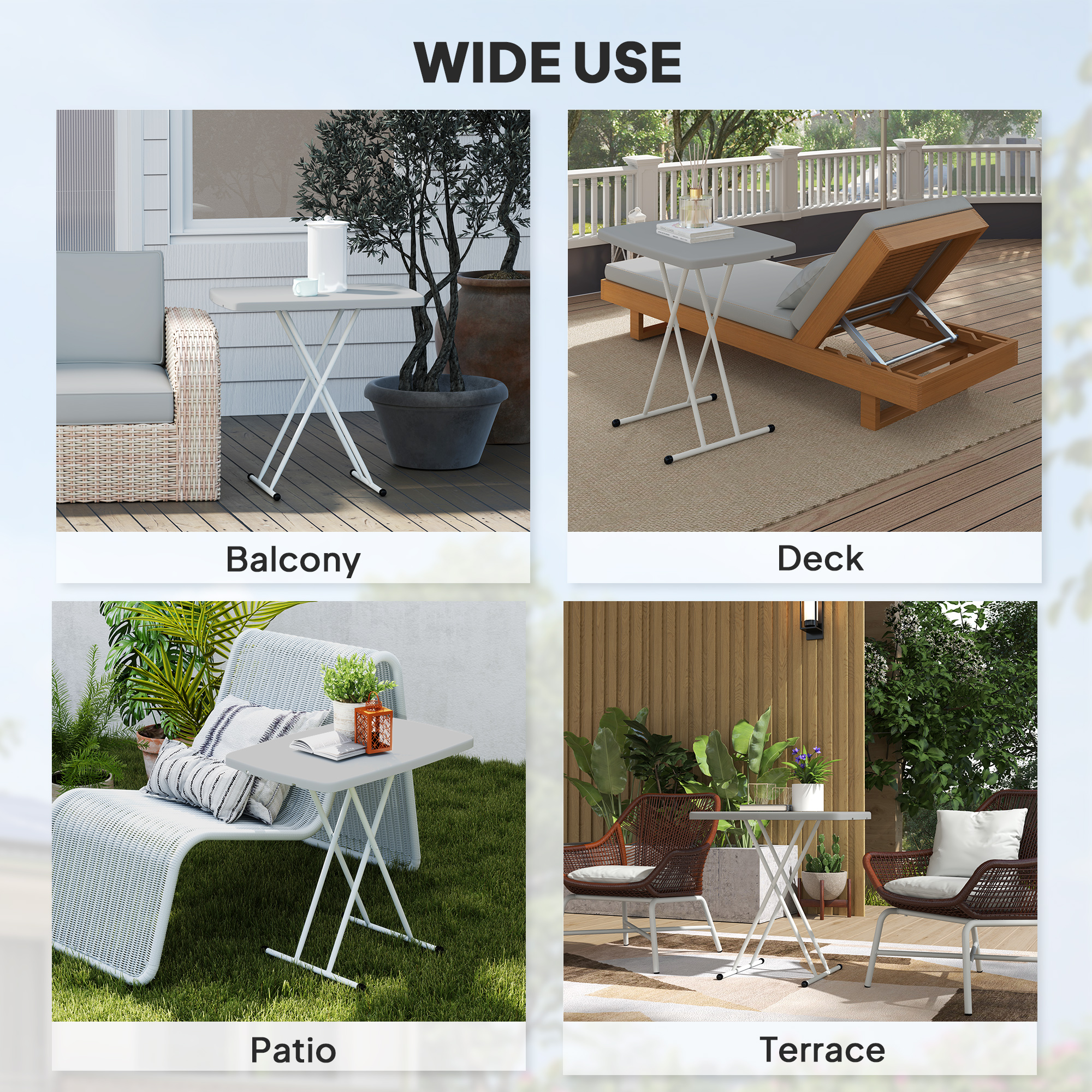 Minimal Folding Outdoor Table-Grey/White — image 4
