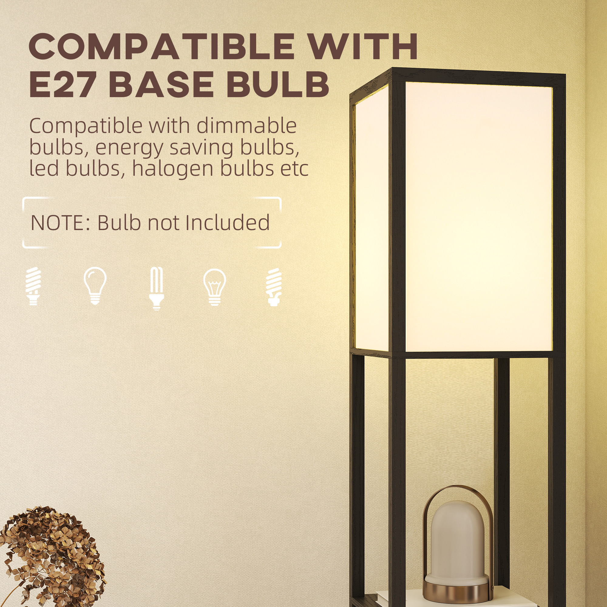 Floor Lamp With Shelves,3 Layer Column Modern Standing For Living — image 4