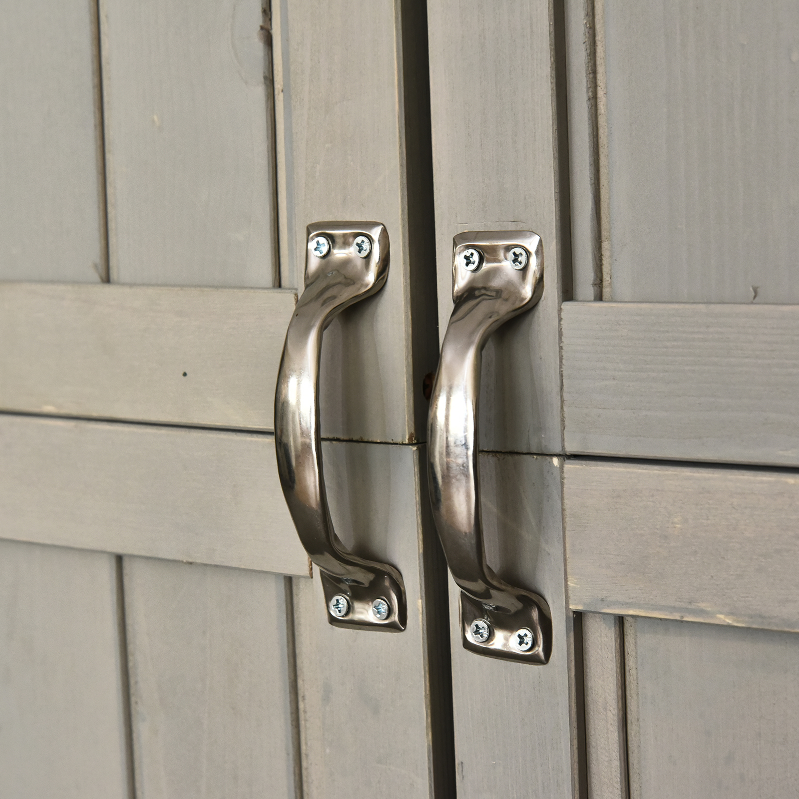 Wooden Garden Shed With Two Windows,Tool Storage Cabinet,Outdoor Double Door — image 2