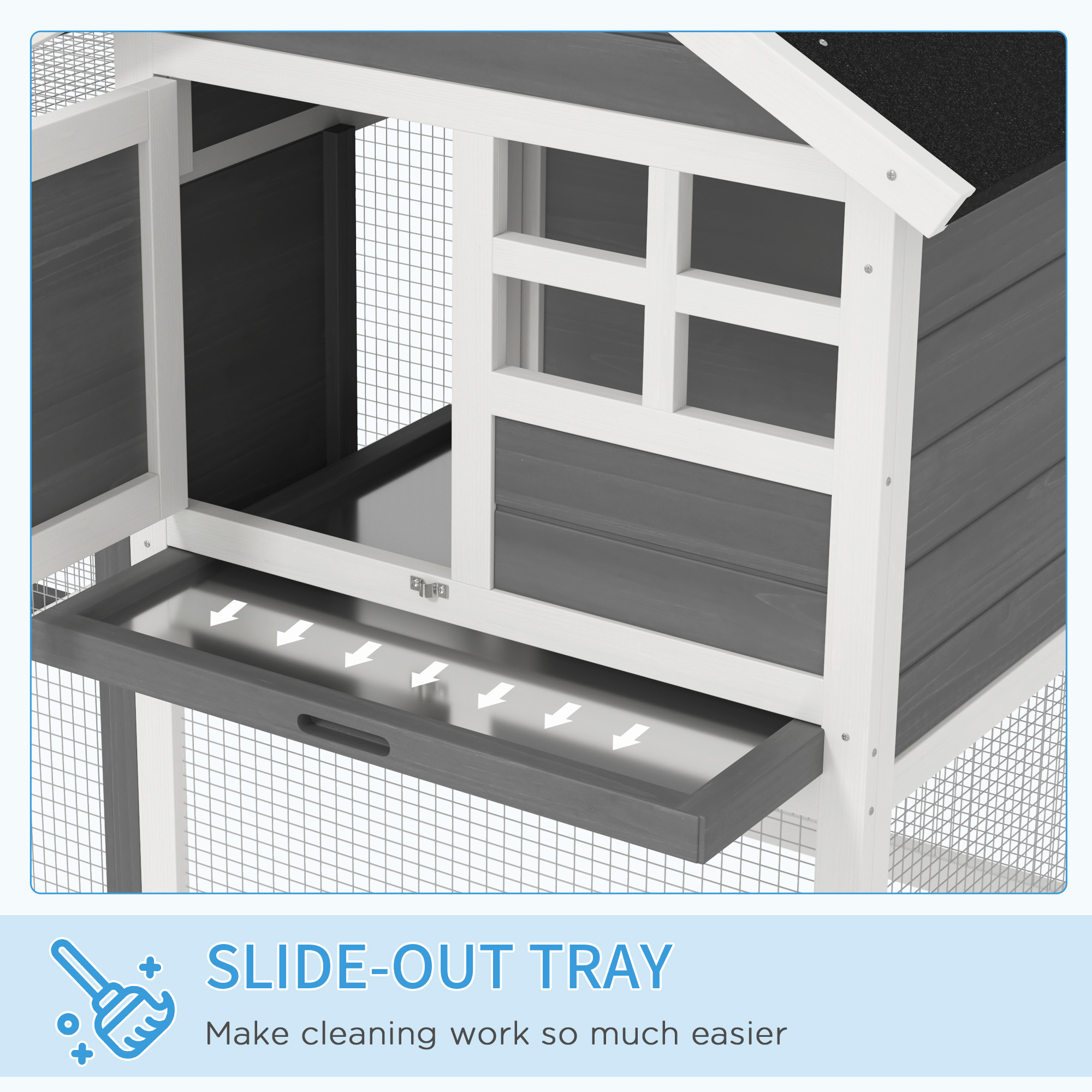 Rabbit Hutch Outdoor Wooden Guinea Pig Run Bunny Cage Small Animal House — image 4