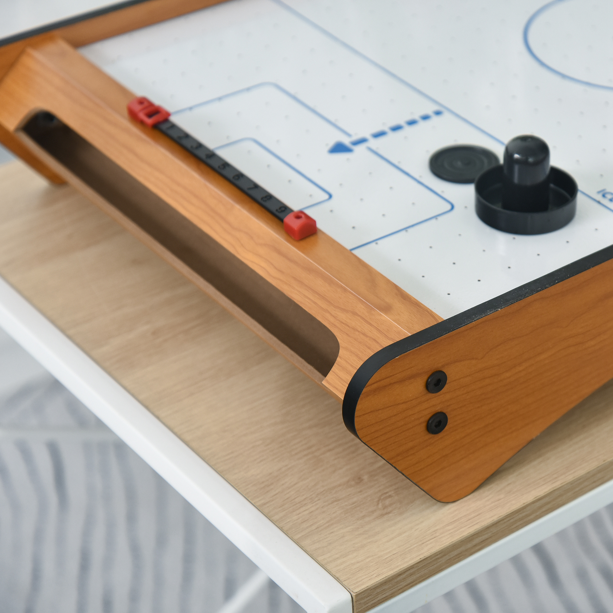 2.5FT Tabletop Air Hockey Game Table Wooden Portable Party Gaming Toy For Kids — image 3