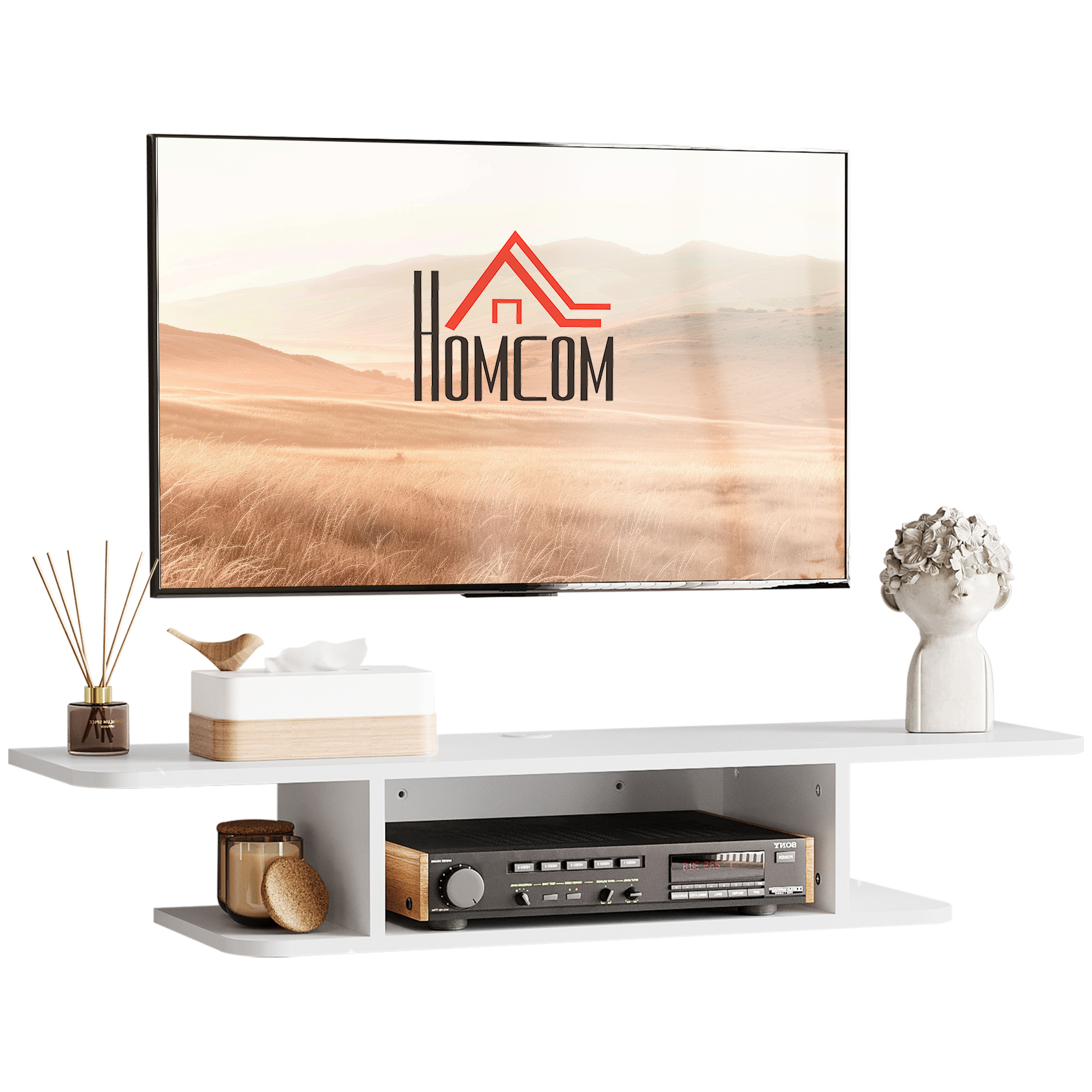 Floating TV Unit Stand For TVs Up To 40",Wall Mounted Media Console