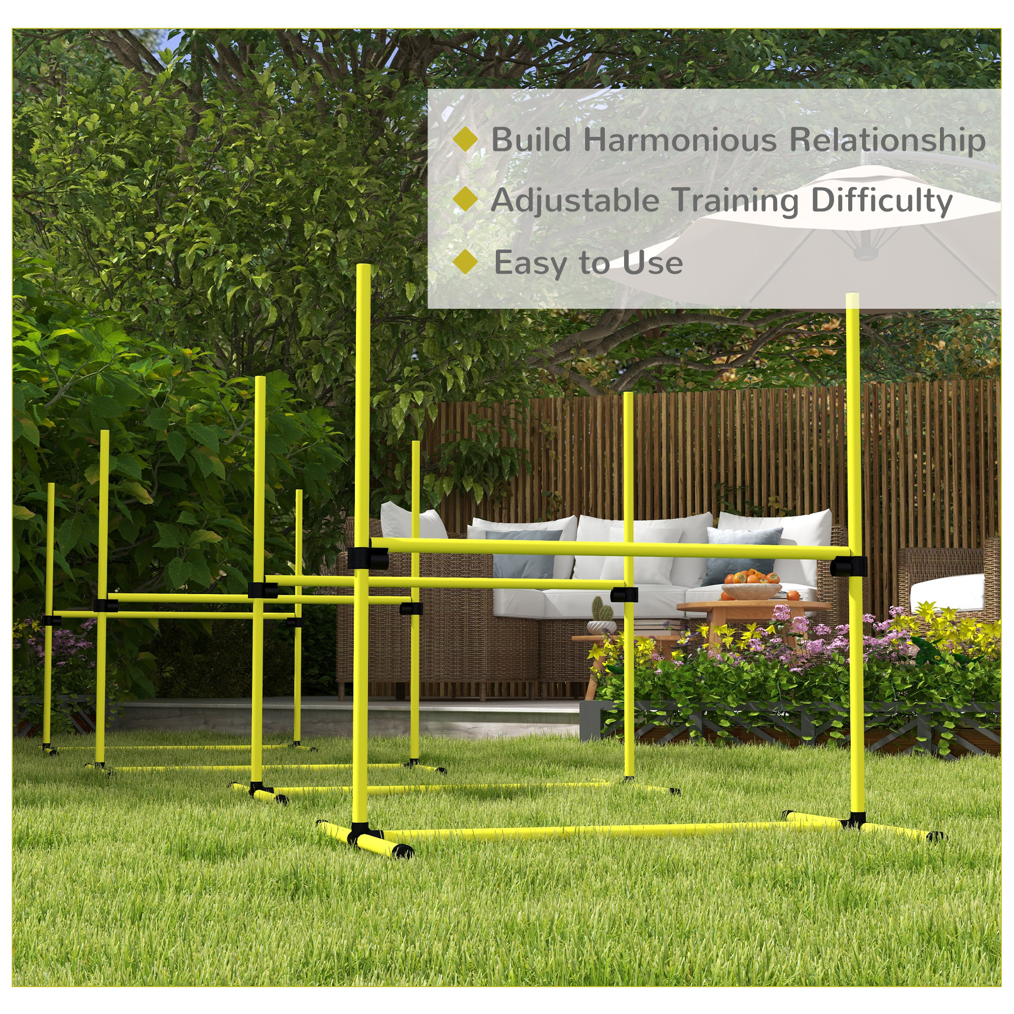 4 Pieces Dog Agility Training Equipment,Adjustable Height Jumps Hurdle — image 4